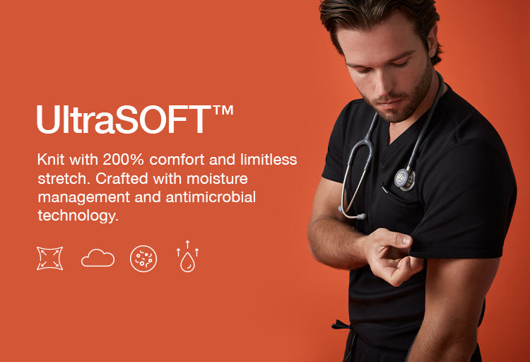 ULTRAsoft: Knit with 200% comfort and limitless stretch. Crafted with moisture management and antimicrobial technology.