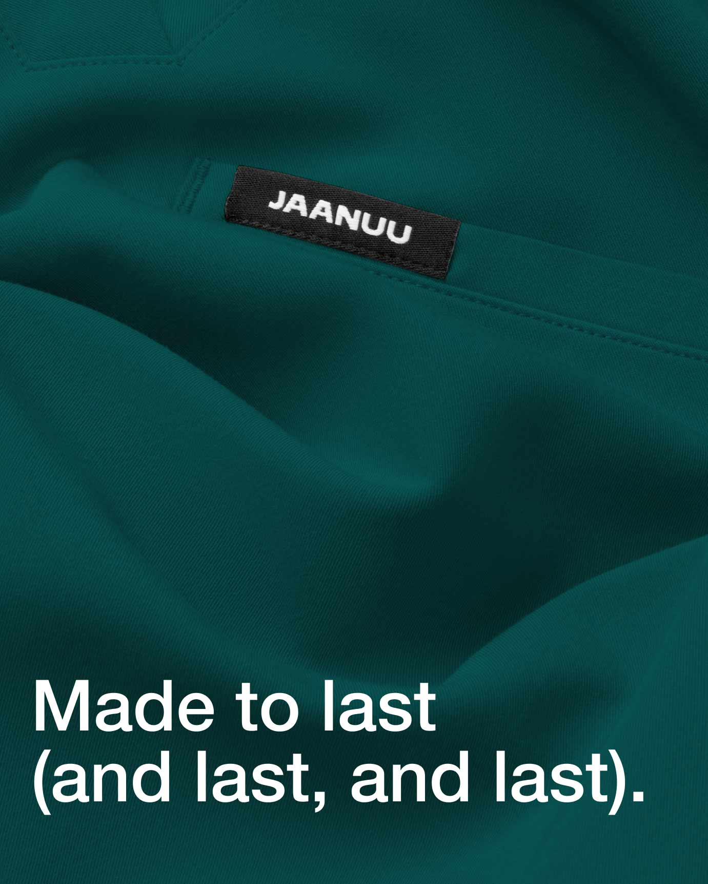 Close up image of fabric with text, "Made to last (and last, and last)