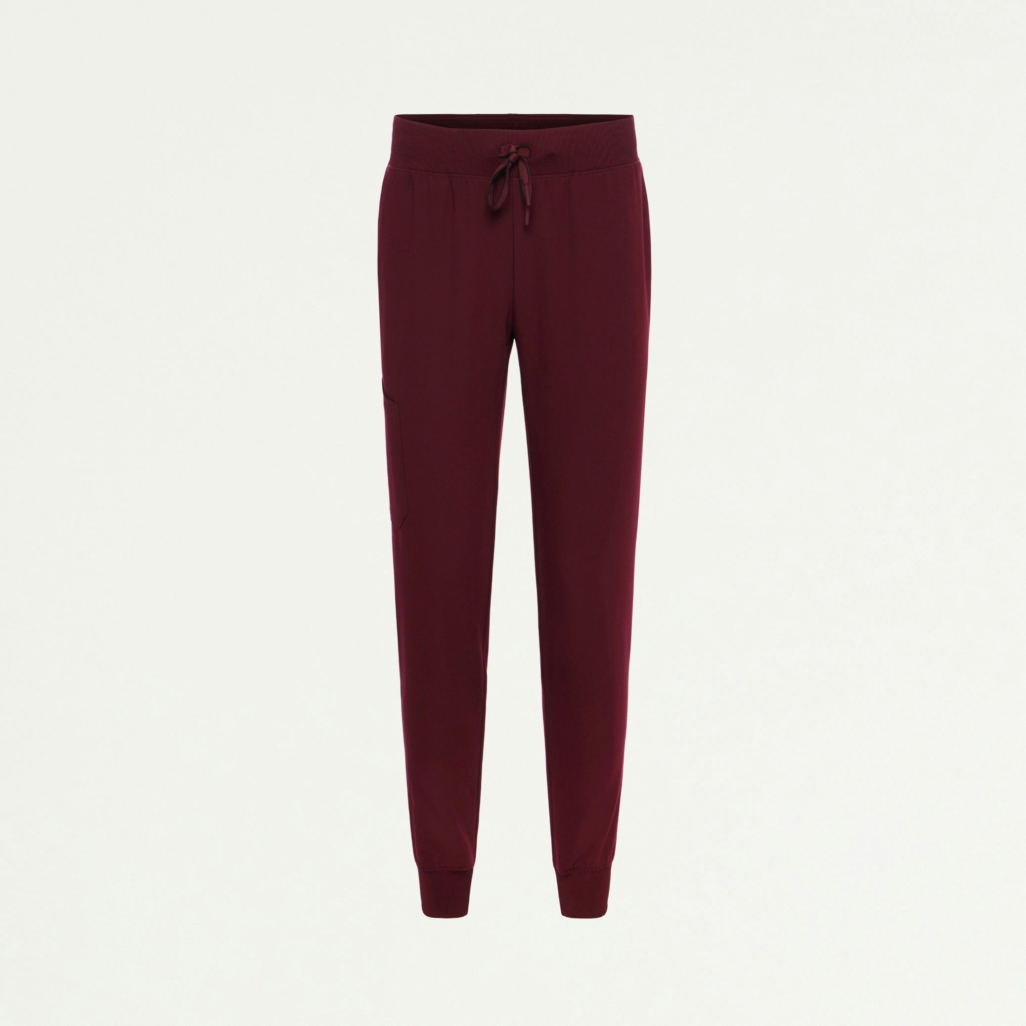 Silex Slim Knit-Waist Scrub Jogger - Burgundy - WOMEN'S PANTS - Jaanuu