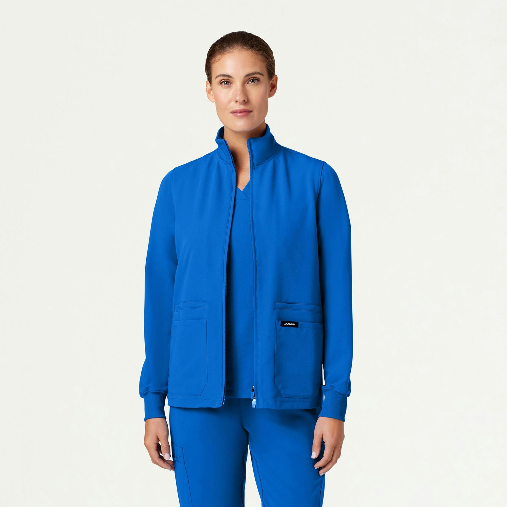 Ceri Essential 6-Pocket Scrub Jacket - Royal Blue - WOMEN'S JACKETS - Jaanuu