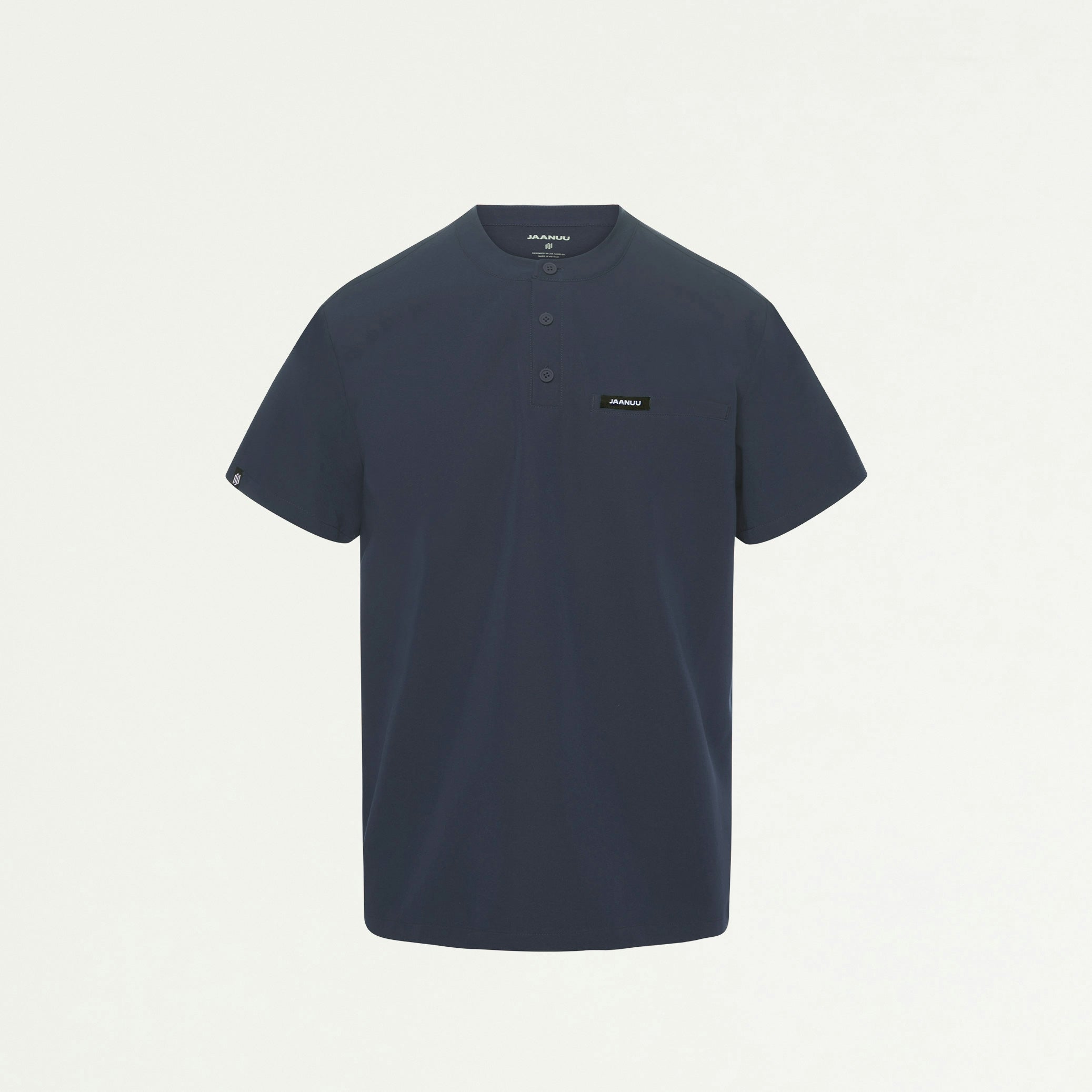 Reeve Henley Scrub Top - Carbon Gray - MEN'S TOPS - Jaanuu