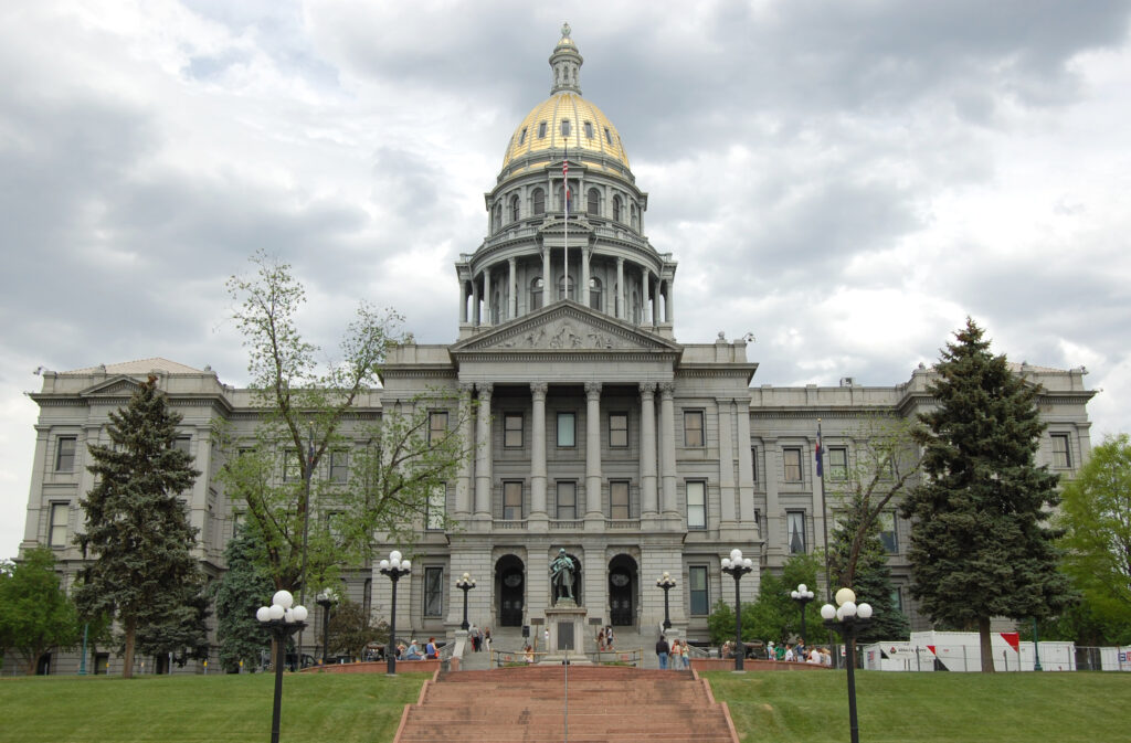 The Colorado state capitol building in Denver, Colorado.