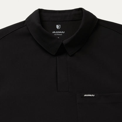 Calderon Polo Scrub Top - Black