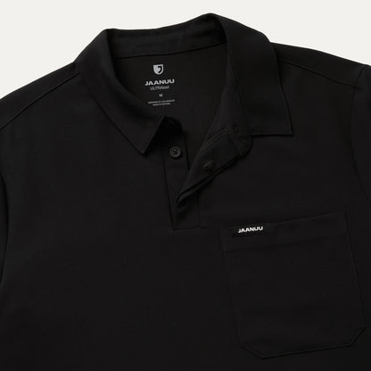 Calderon Polo Scrub Top - Black
