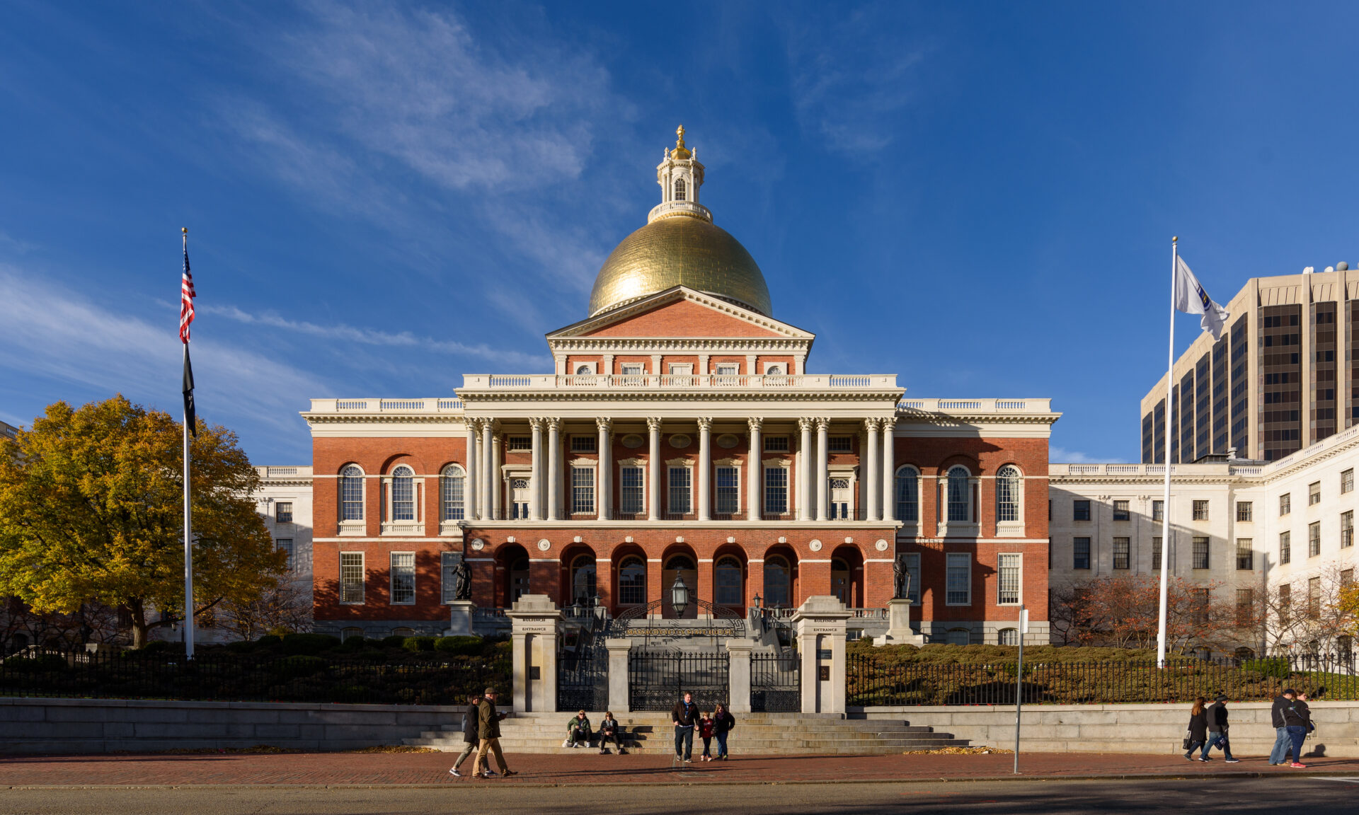The Massachusetts State House in Boston, Massachusetts.