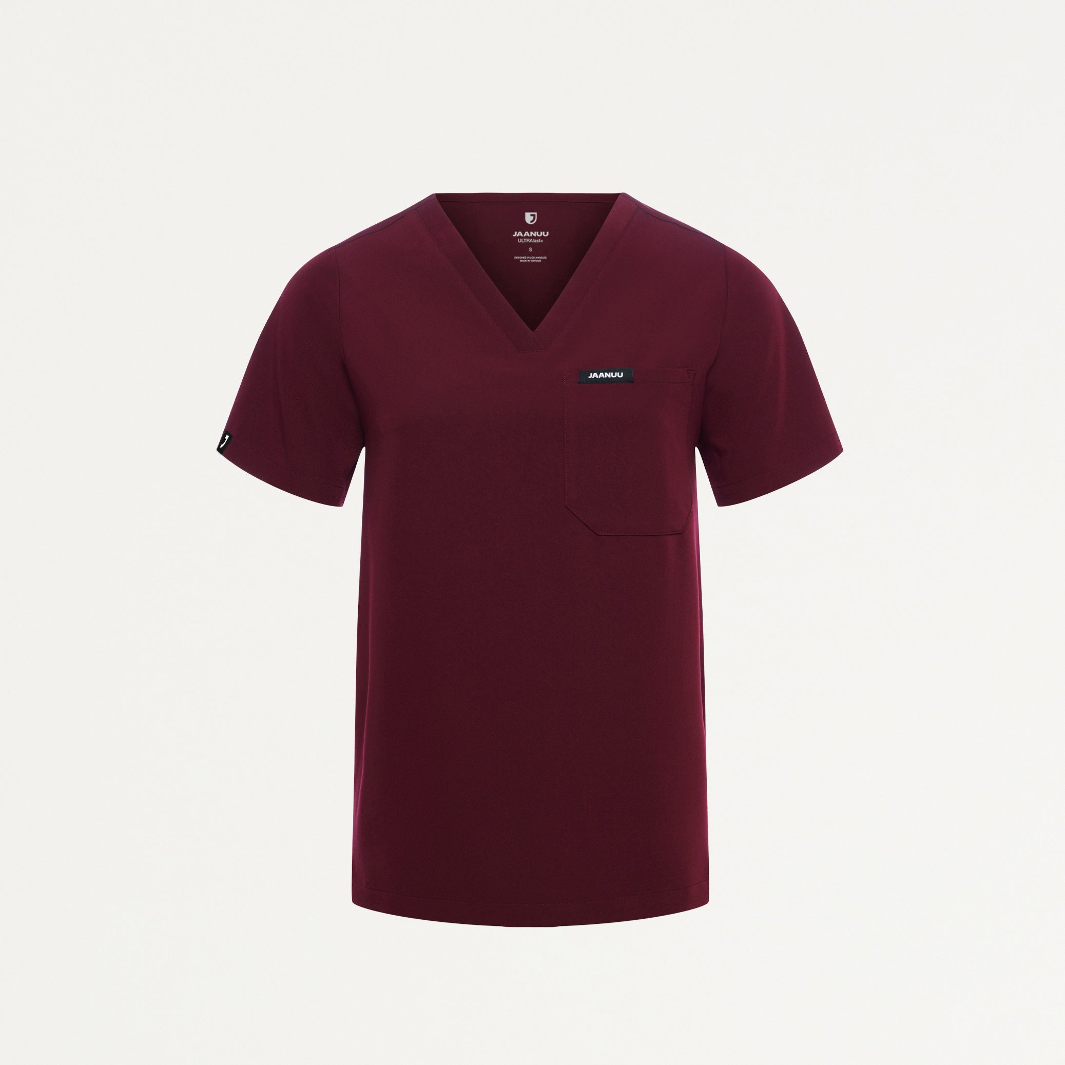 Rhena Essential 1-Pocket Scrub Top - Burgundy