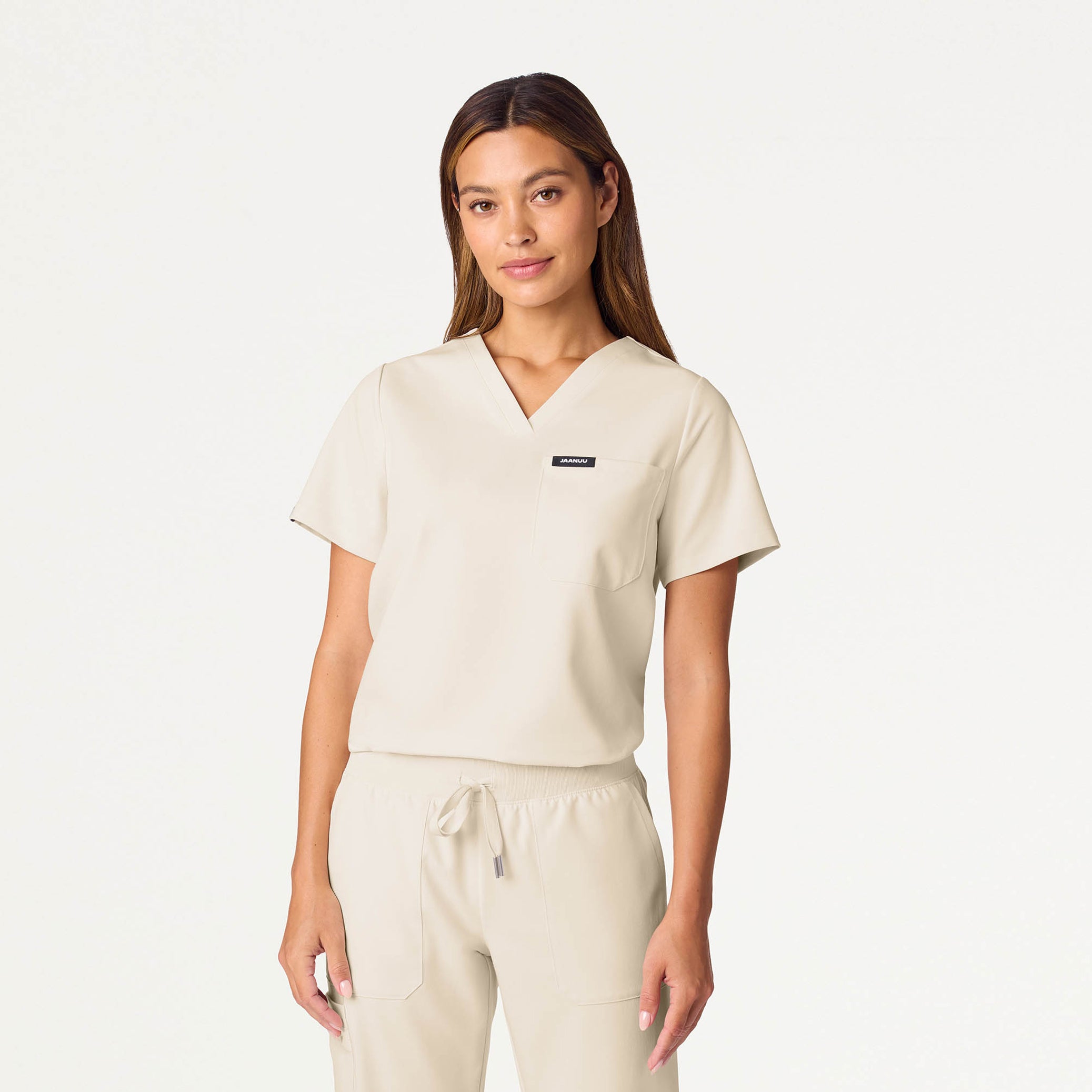 Rhena Essential 1-Pocket Scrub Top - Birch