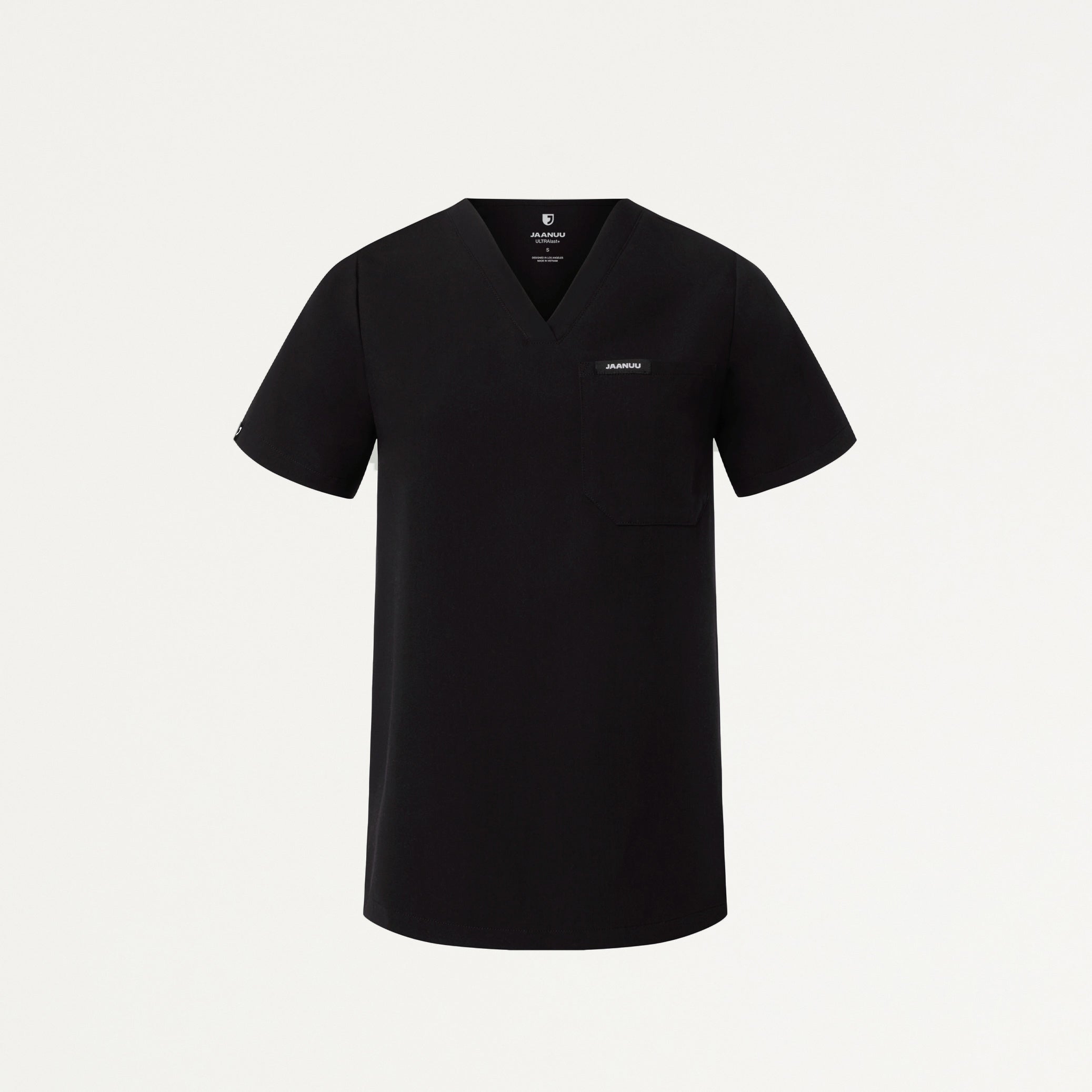 Rhena Essential 1-Pocket Scrub Top - Black