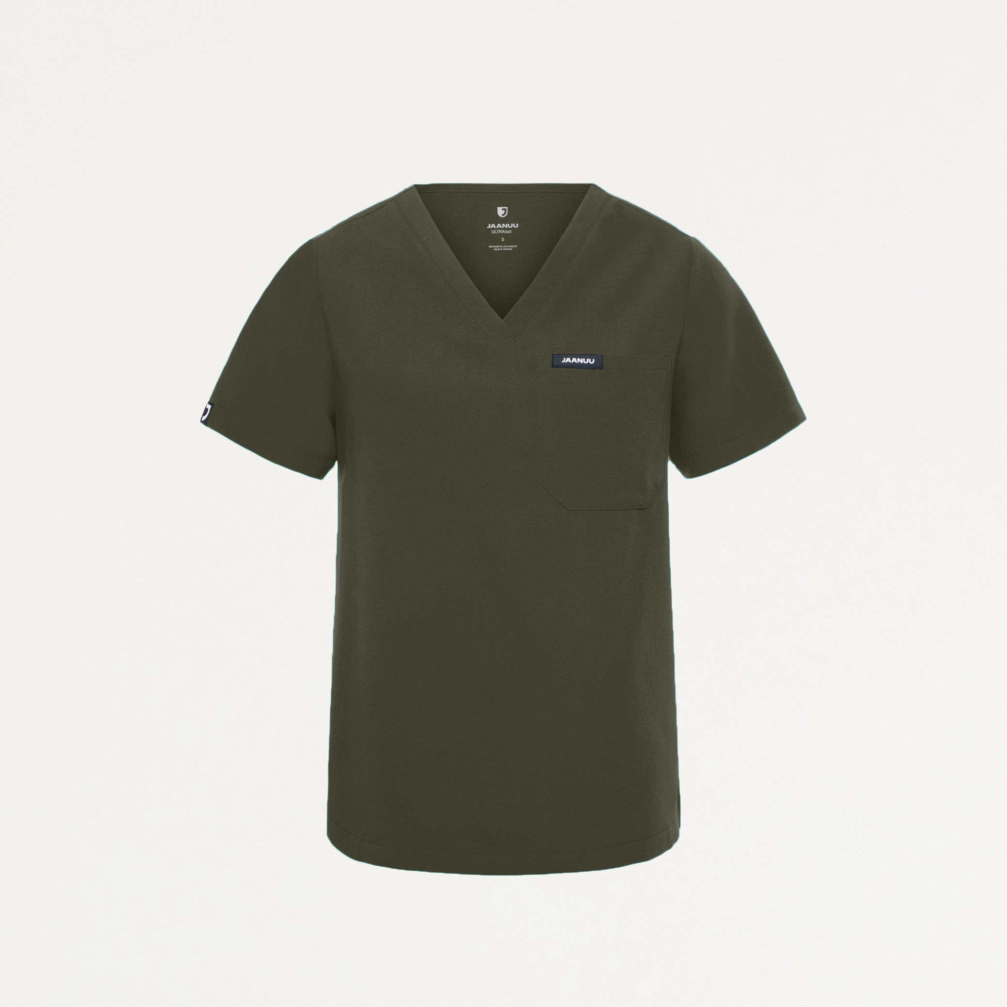 Rhena Essential 1-Pocket Scrub Top - Deep Olive