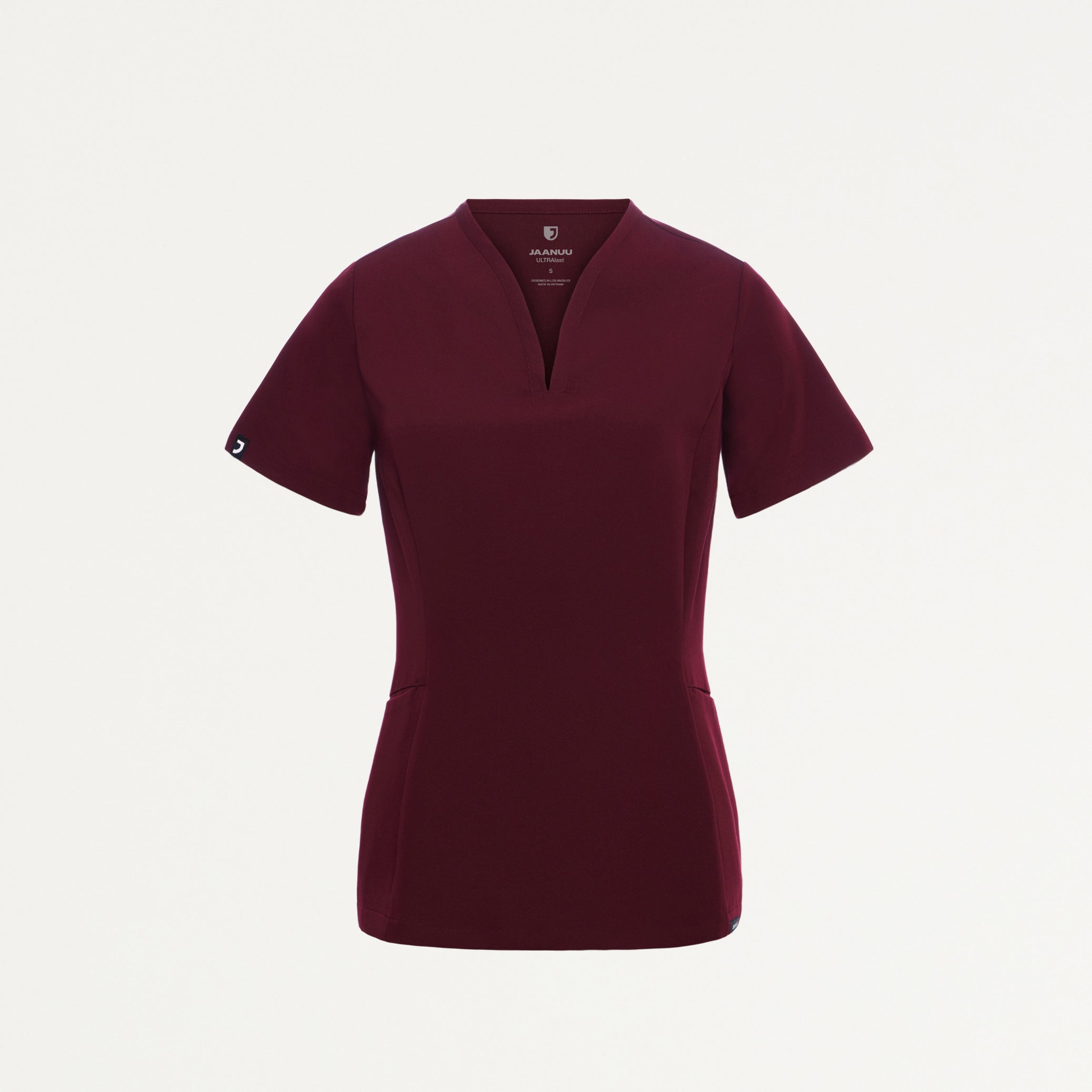 Calix Fit & Flare Scrub Top - Burgundy