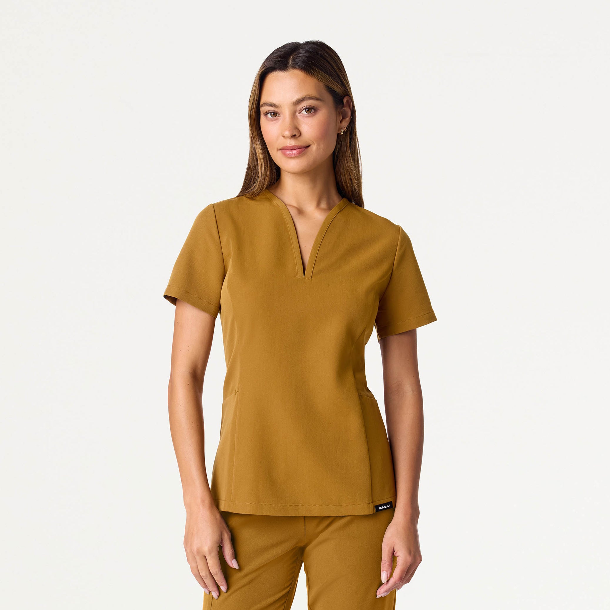 Calix Fit & Flare Scrub Top - Cider