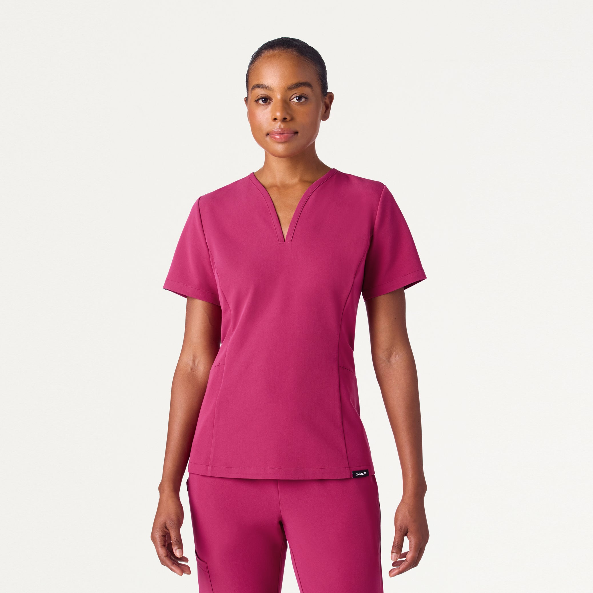 Calix Fit & Flare Scrub Top - Wild Berry