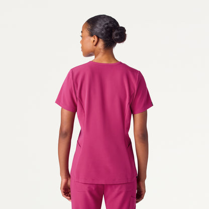 Calix Fit & Flare Scrub Top - Wild Berry