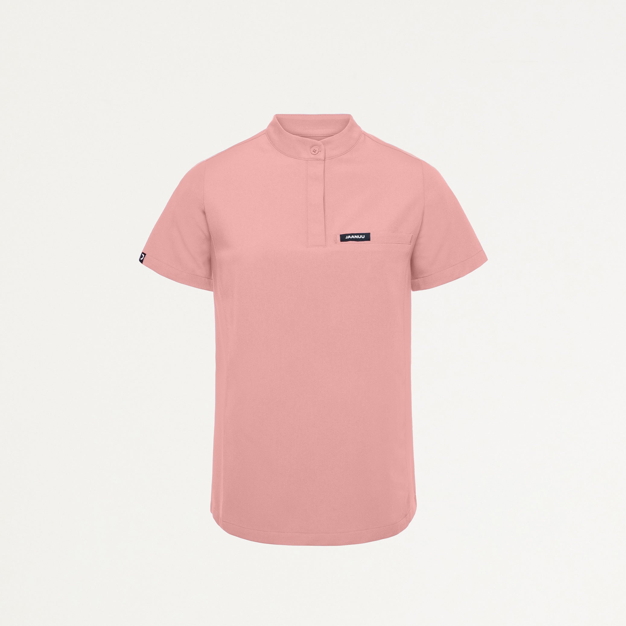 Savi Tuck-In Stand-Collar Scrub Top - Mauve