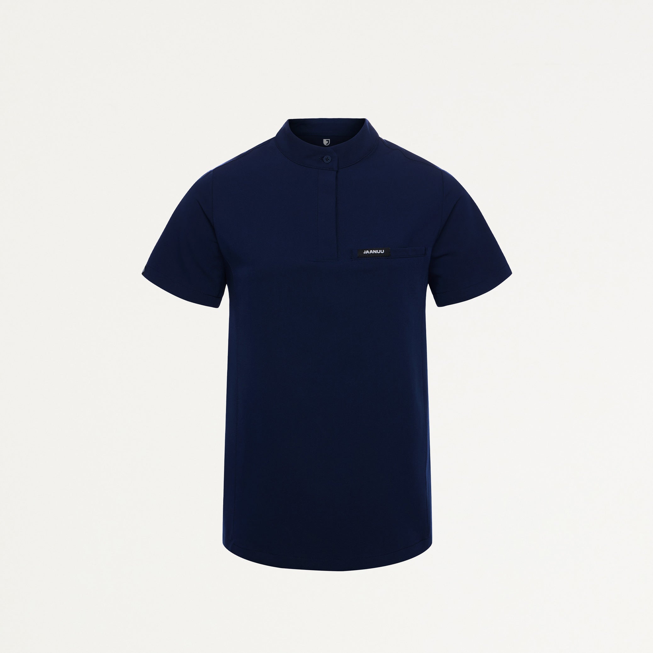 Savi Tuck-In Stand-Collar Scrub Top - Midnight Navy