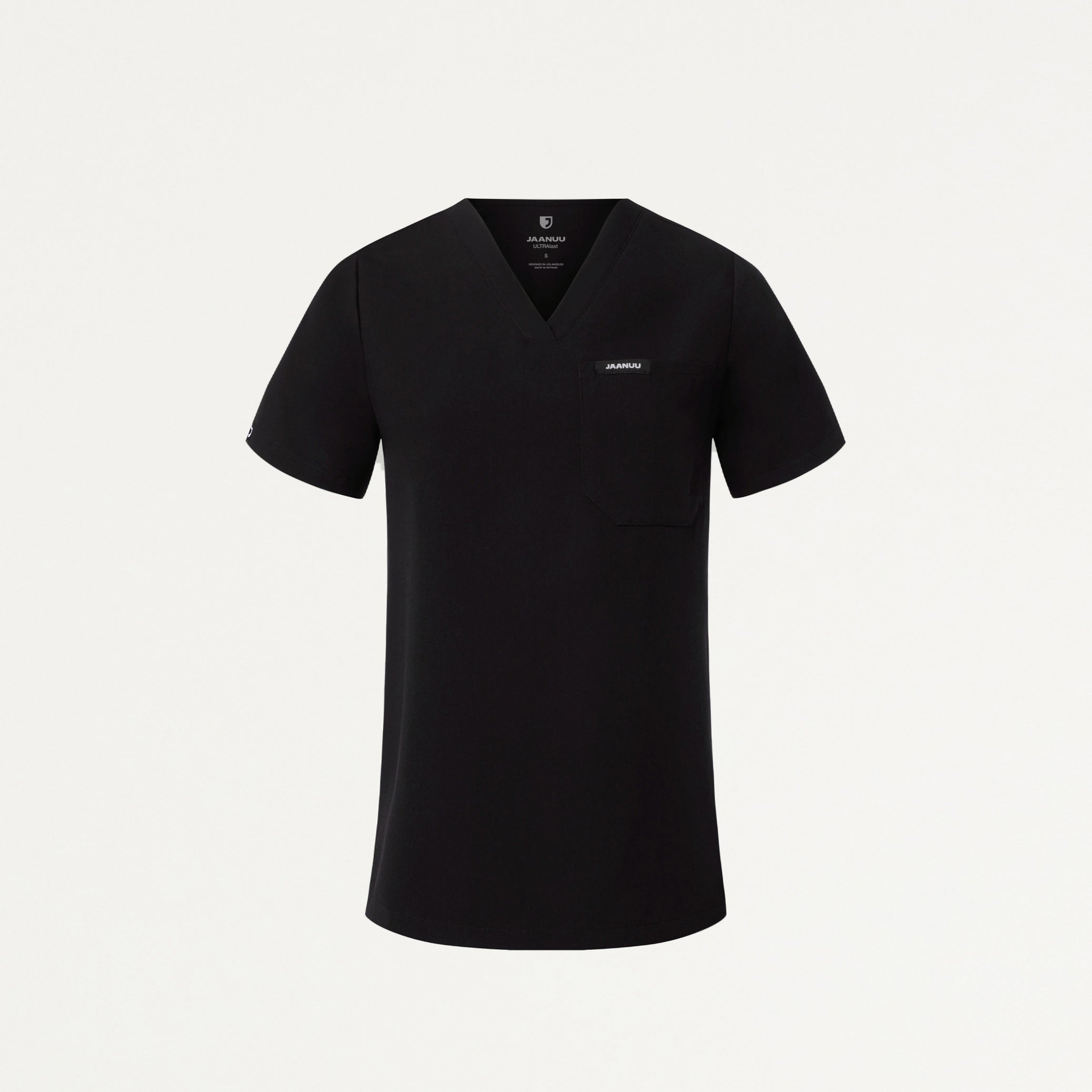 Rhena Slim Essential 1-Pocket Scrub Top - Black