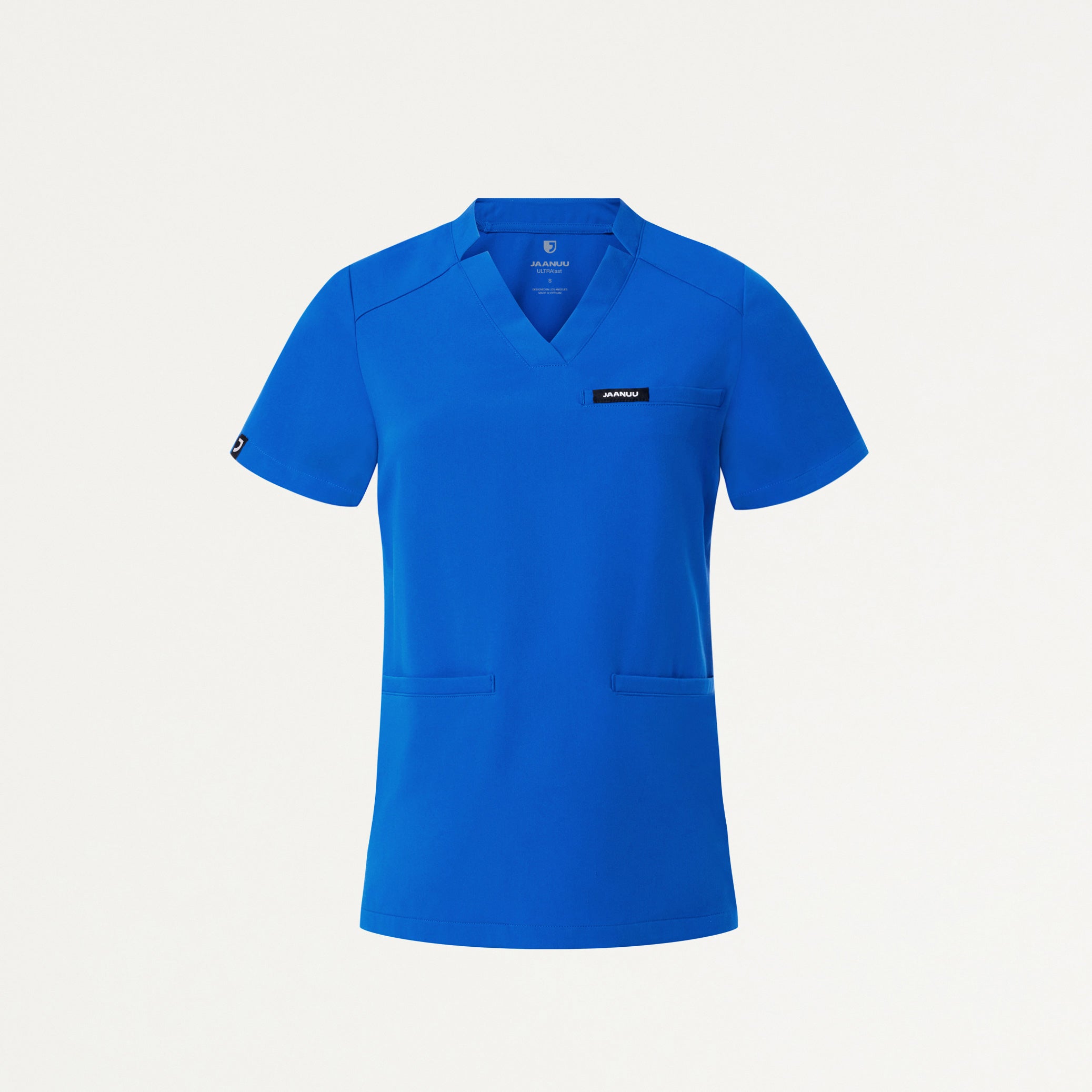 Helia Slim Notched V-Neck Scrub Top - Royal Blue