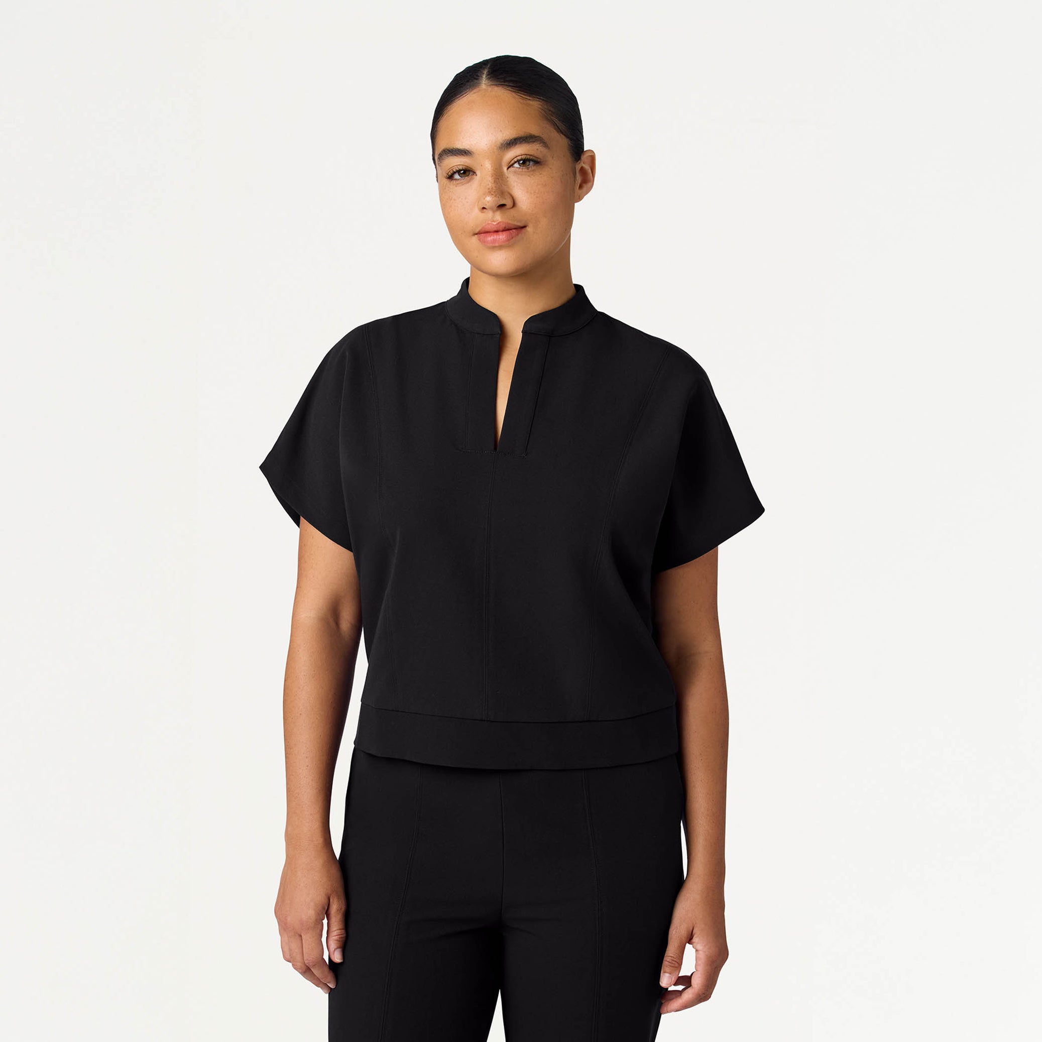 Clare Dolman Scrub Top - Black