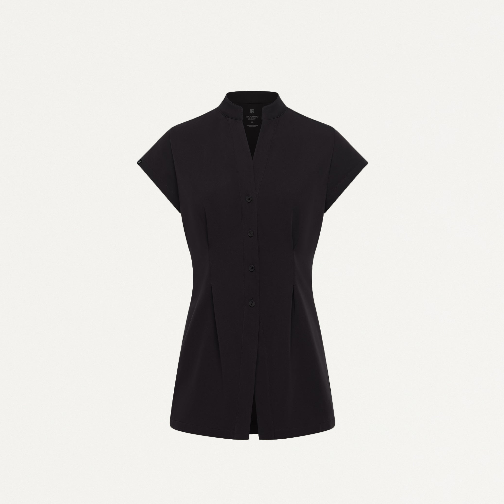 Sofie Fit & Flare Tunic Scrub Top - Black