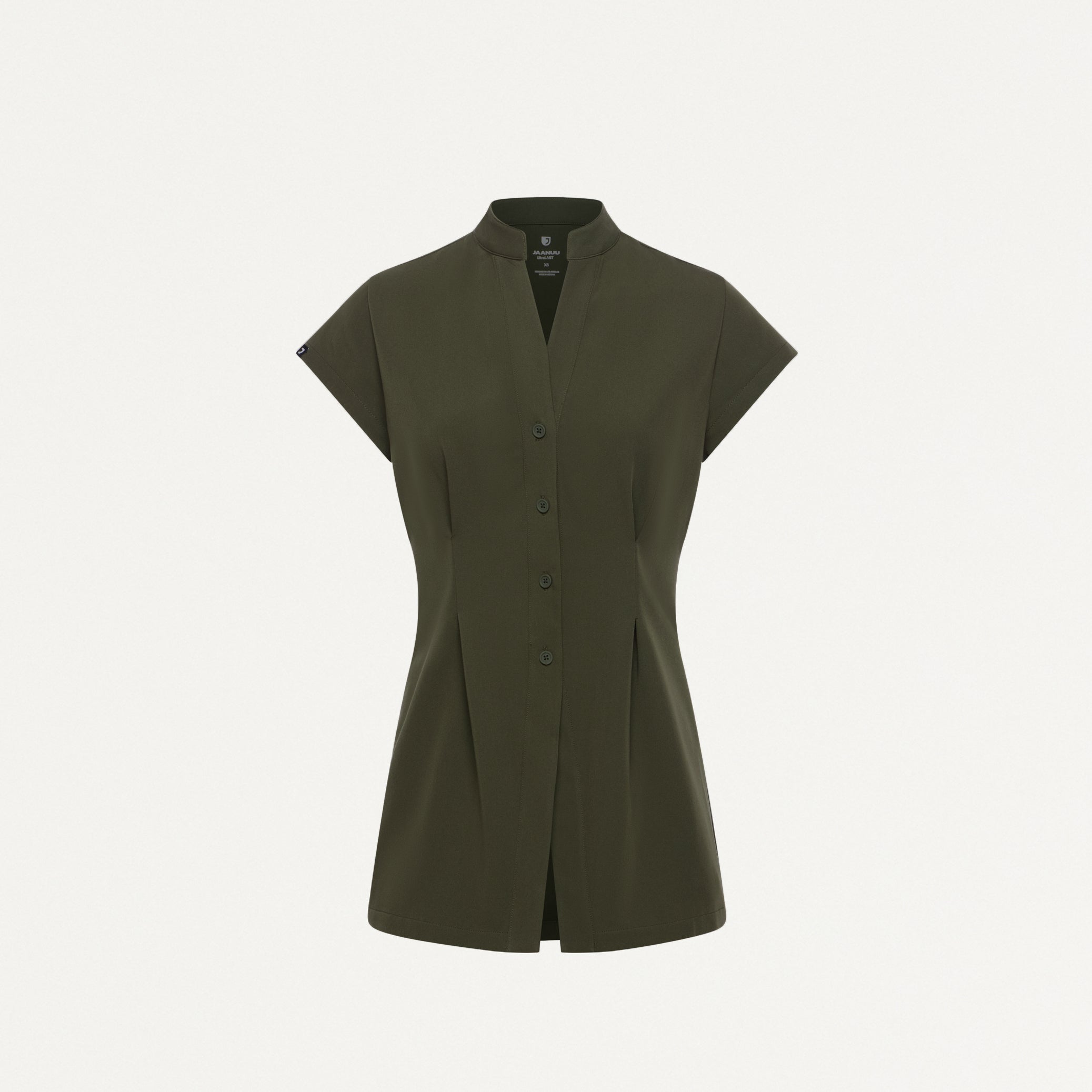 Sofie Fit & Flare Tunic Scrub Top - Deep Olive