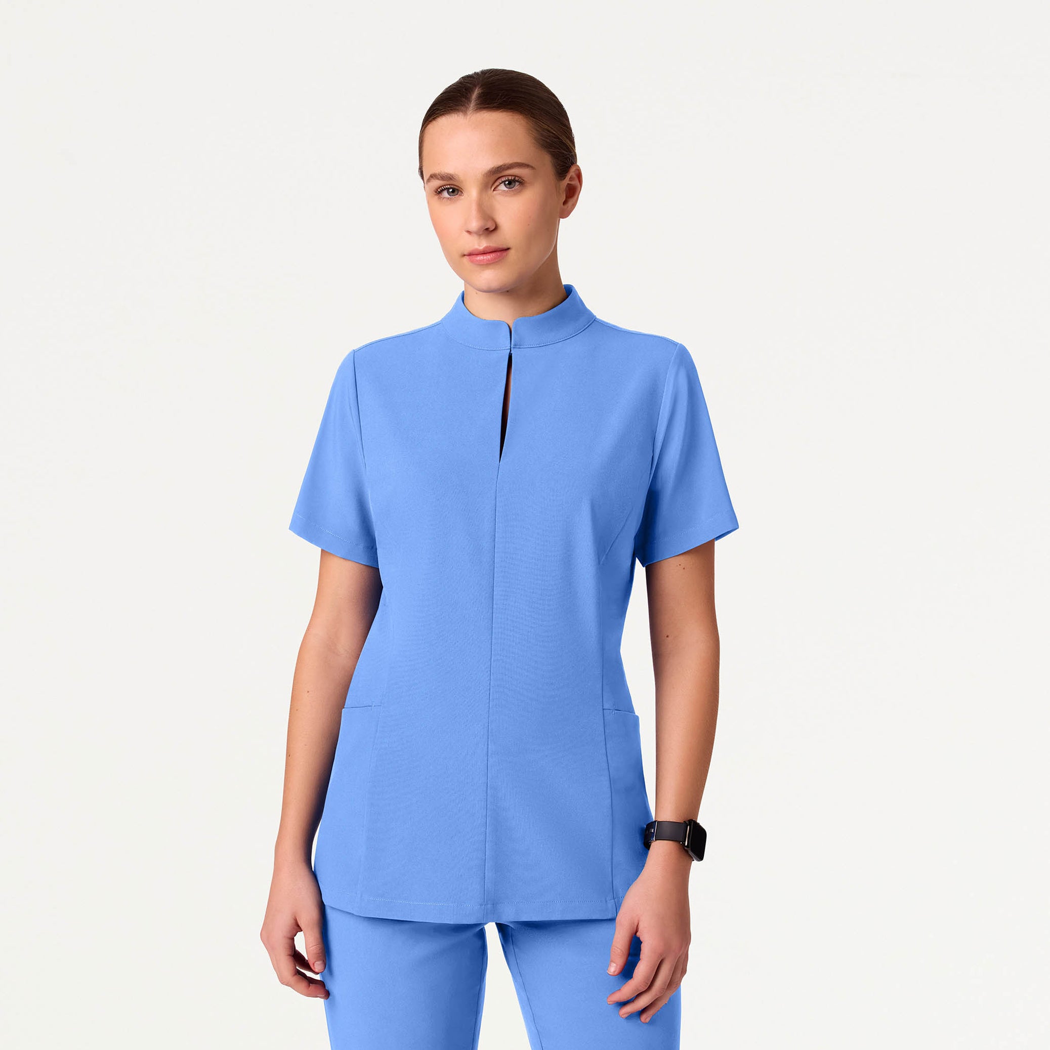 Aria Fit & Flare UltraLITE™ Scrub Top - Ceil Blue