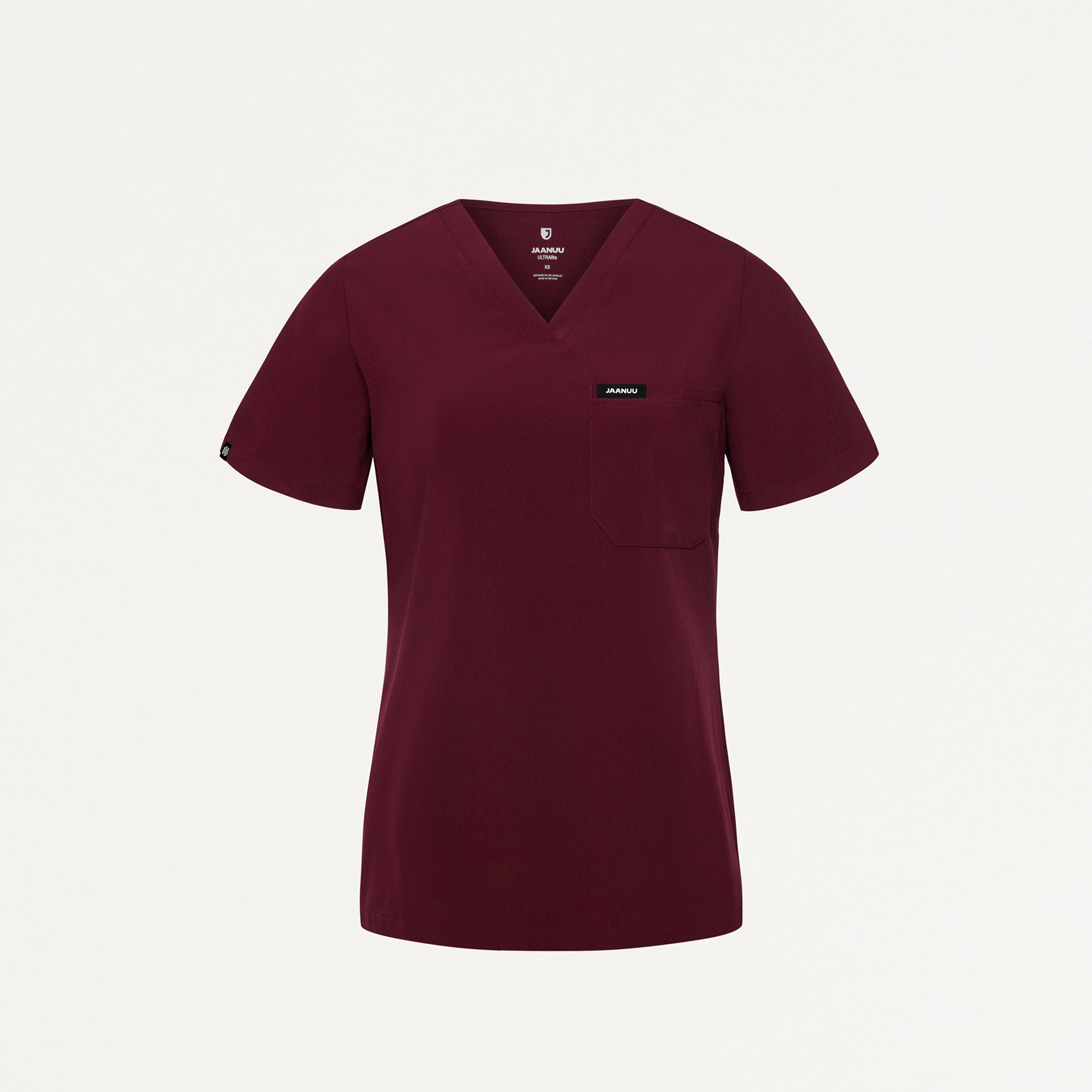 Rhena Slim UltraLITE™ 1-Pocket Scrub Top - Burgundy