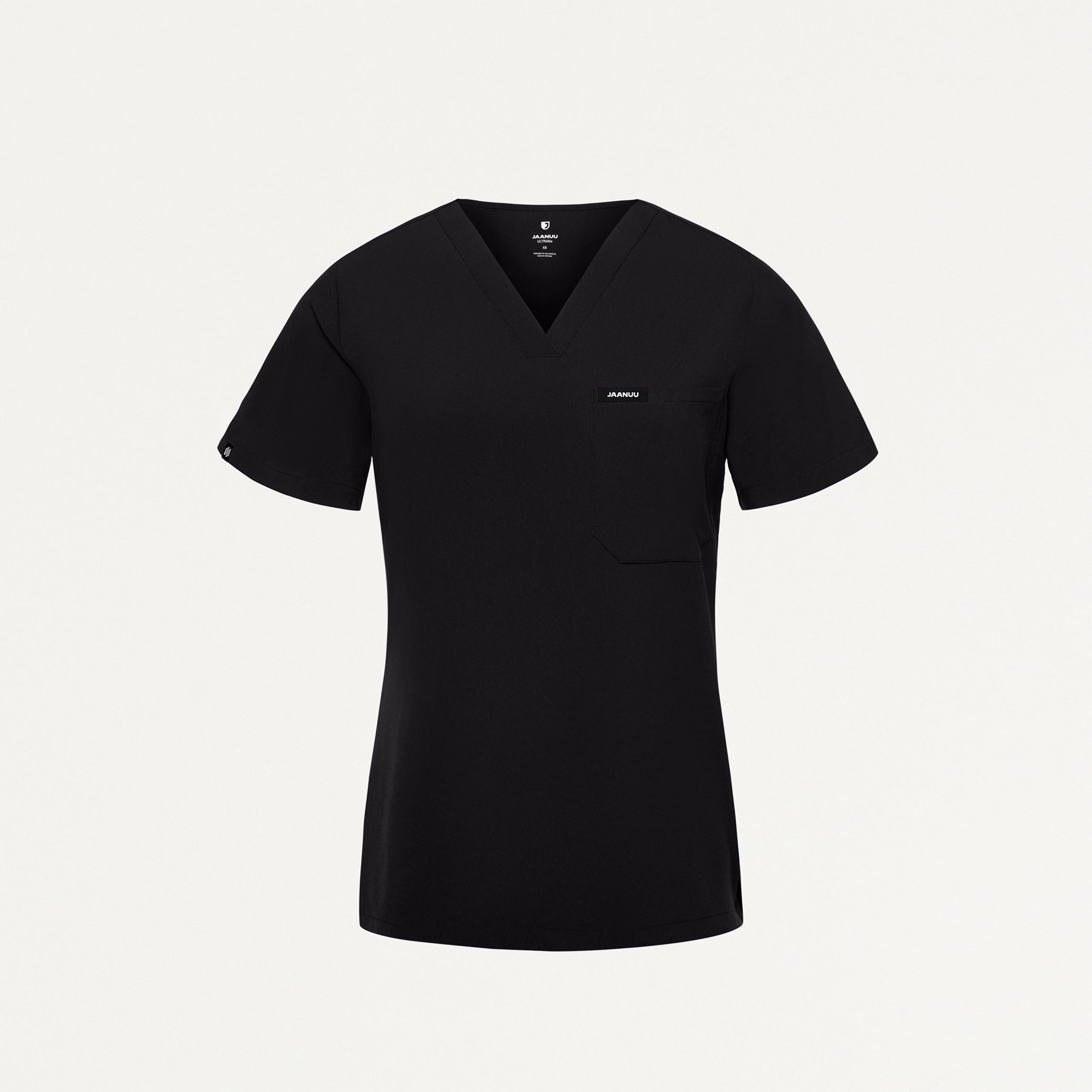 Rhena Slim UltraLITE™ 1-Pocket Scrub Top - Black