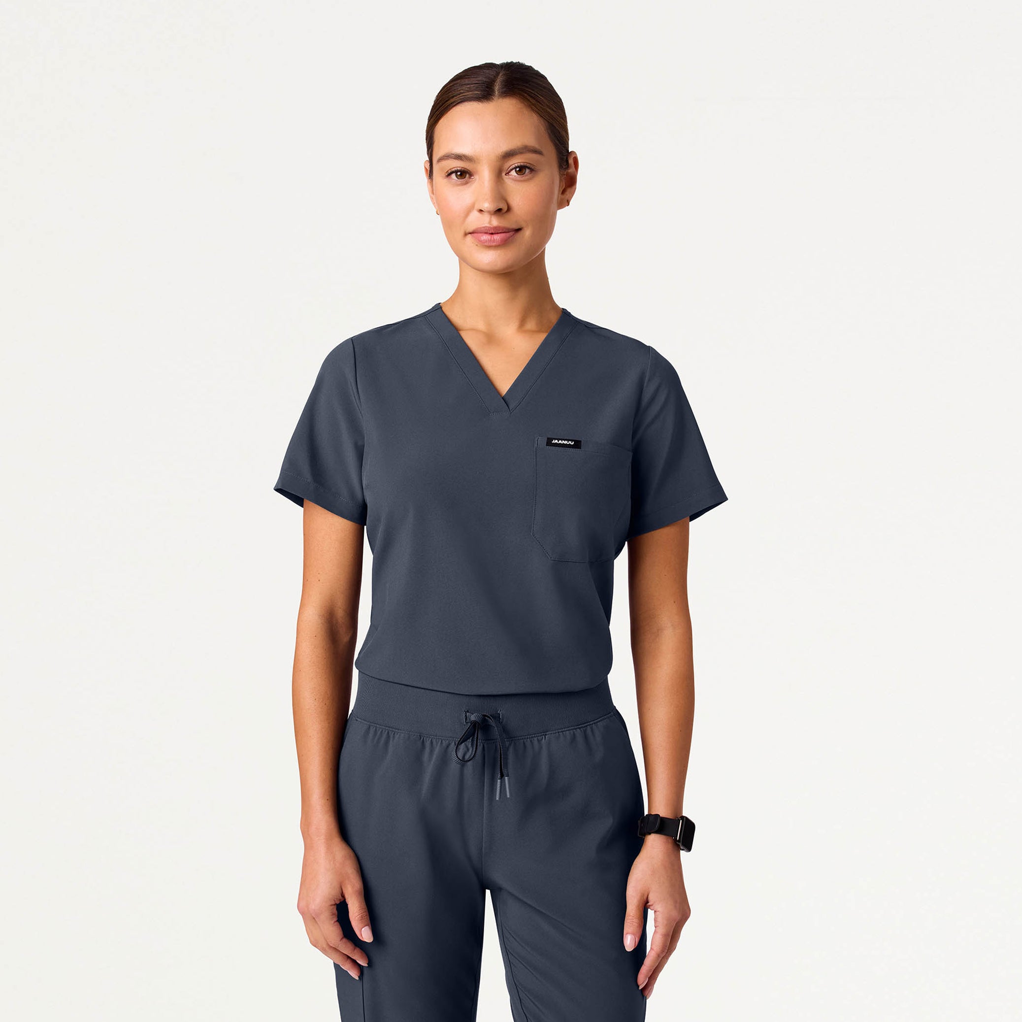 Rhena Slim UltraLITE™ 1-Pocket Scrub Top - Carbon Gray