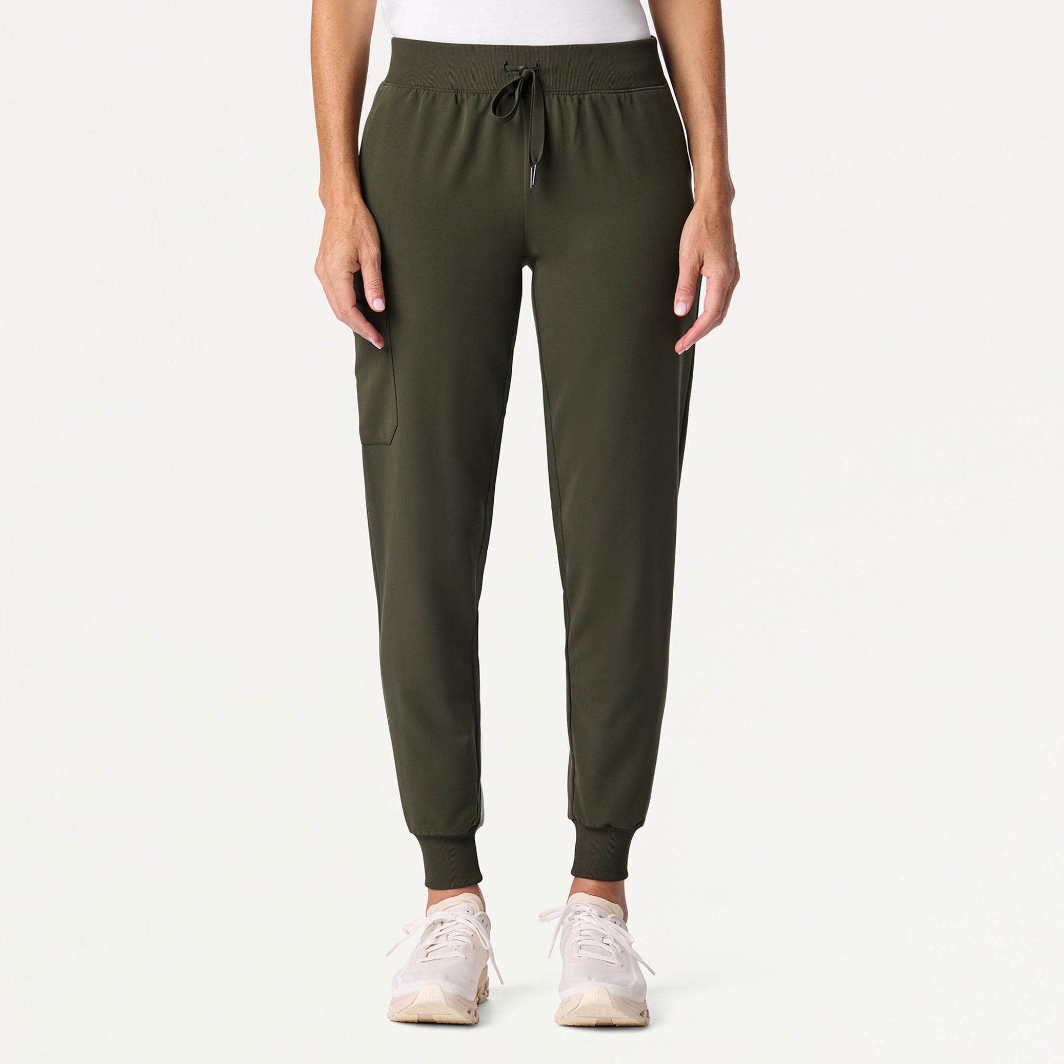 Silex Slim Knit-Waist Scrub Jogger - Deep Olive