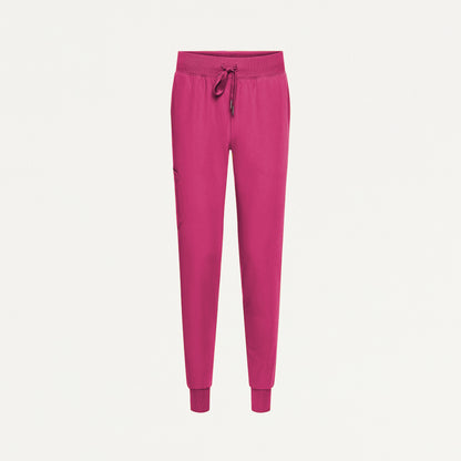 Silex Slim Knit-Waist Scrub Jogger - Wild Berry