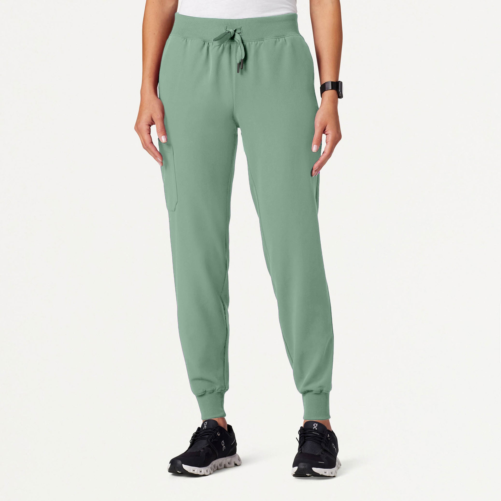 Silex Slim Knit-Waist Scrub Jogger - Sage