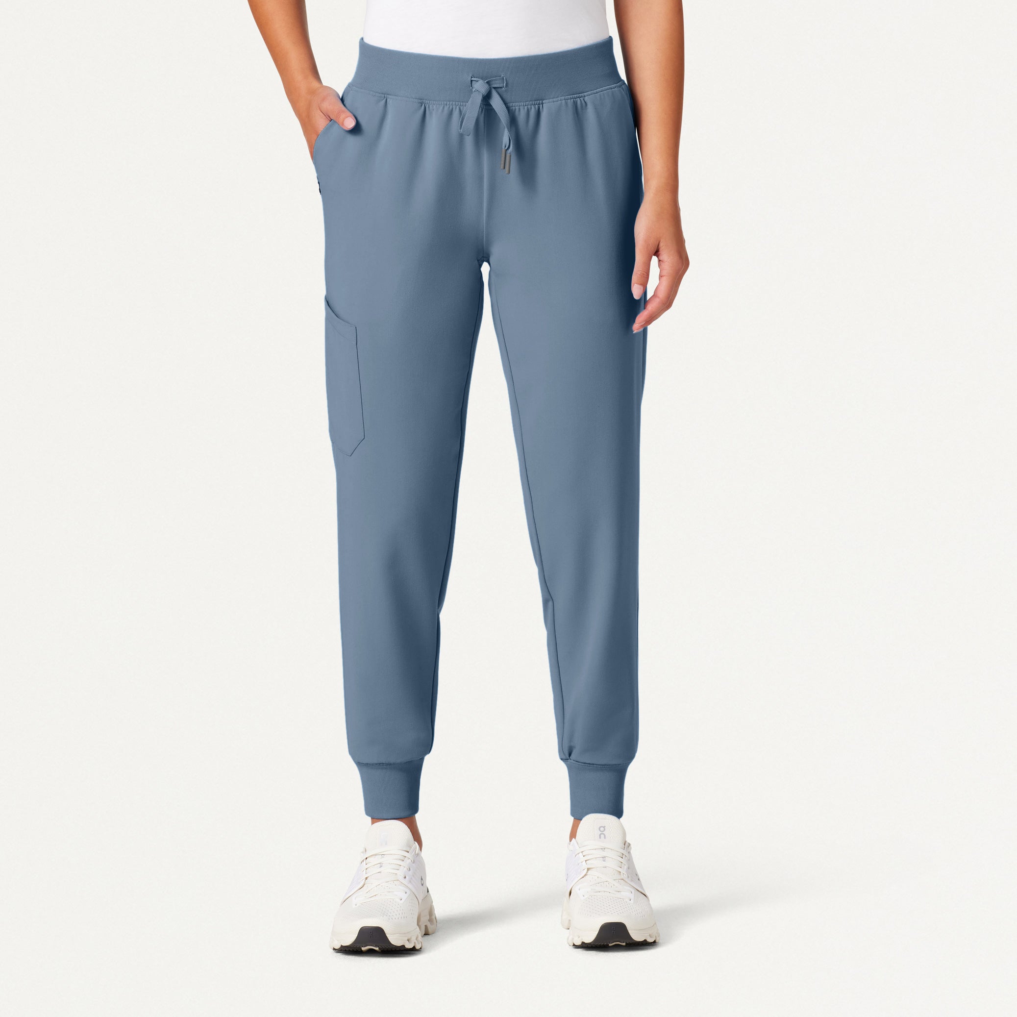 Silex Slim Knit-Waist Scrub Jogger - Storm Blue
