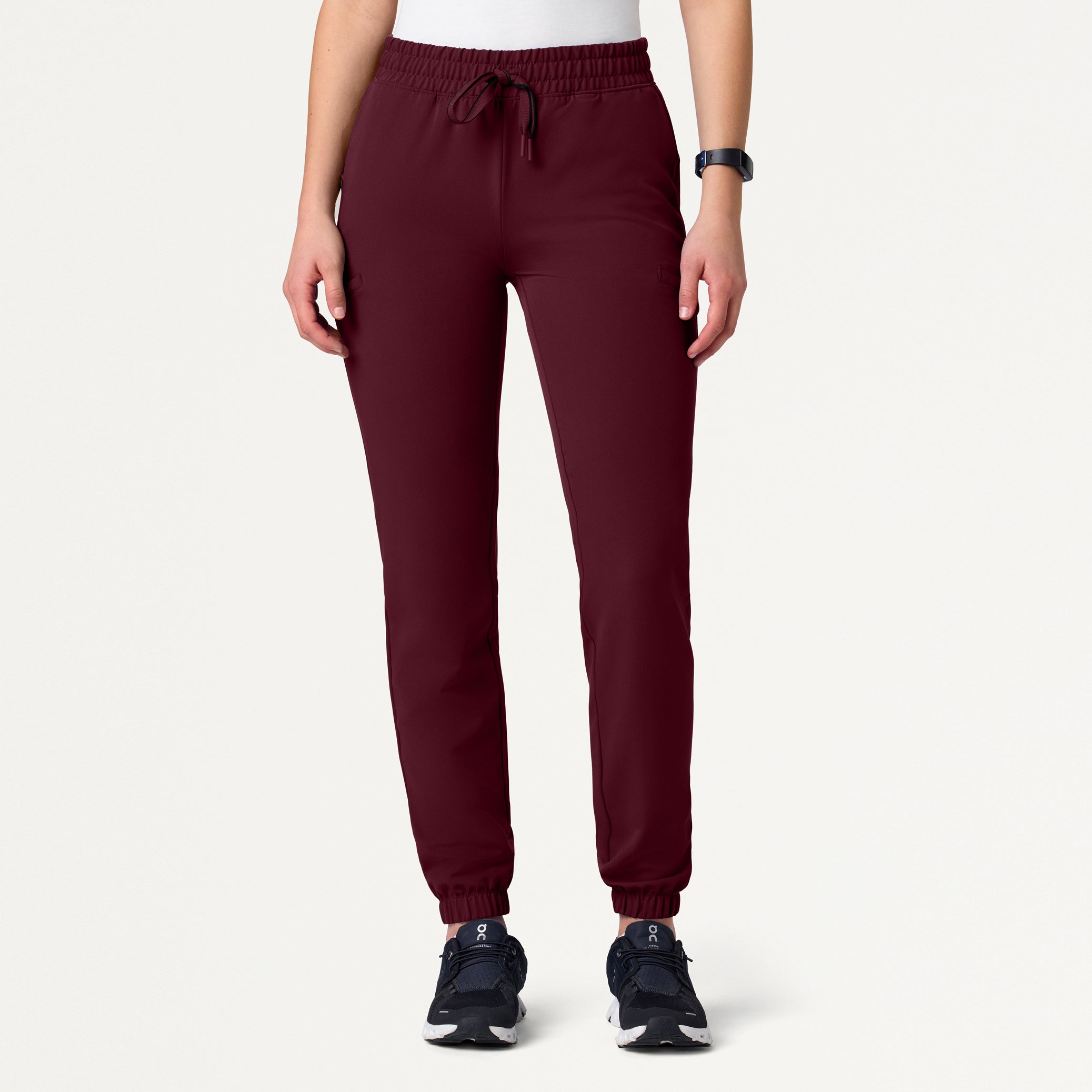 Jace Skinny 7-Pocket Scrub Jogger - Burgundy