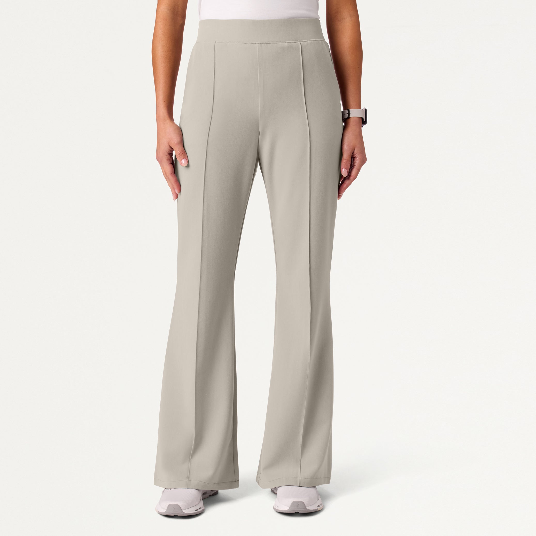 Kori High Waisted Flare Scrub Pant - Fog