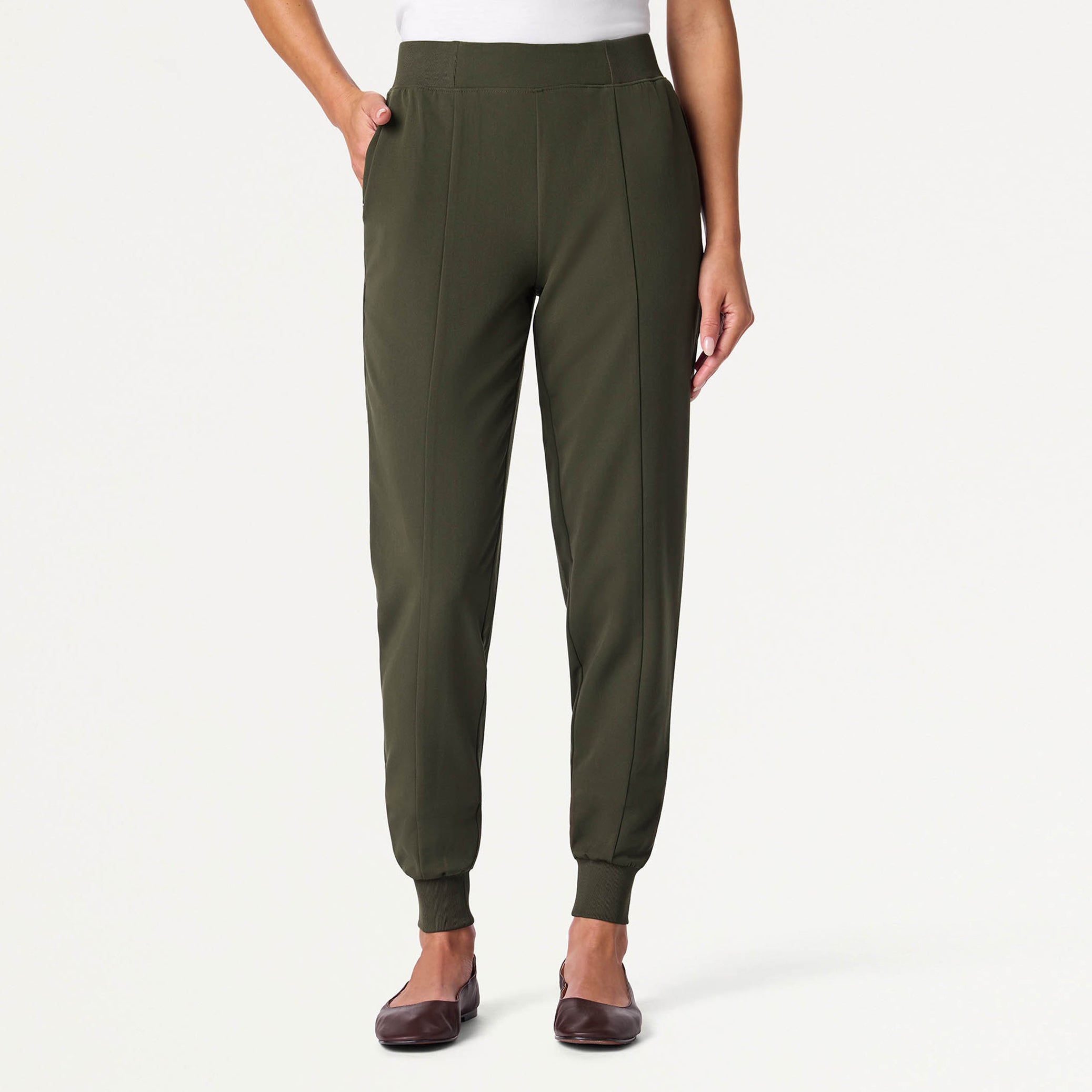 Willow Slim High Waisted Scrub Jogger - Deep Olive