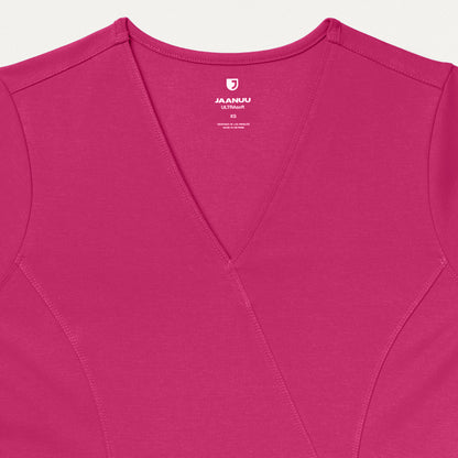 Isla Mock-Wrap UltraSOFT™ Scrub Top - Wild Berry