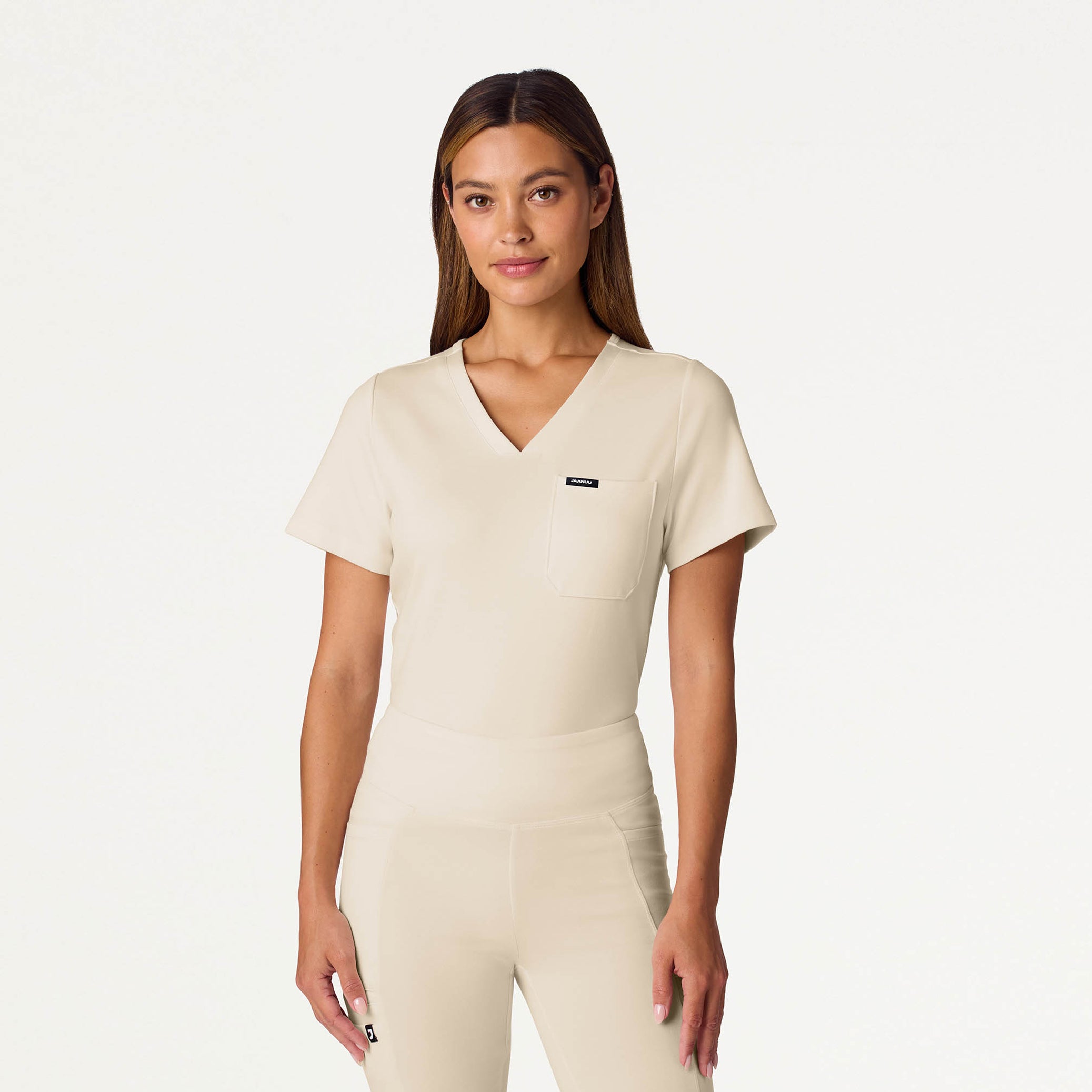 Rhena Slim UltraSOFT™ Scrub Top - Birch