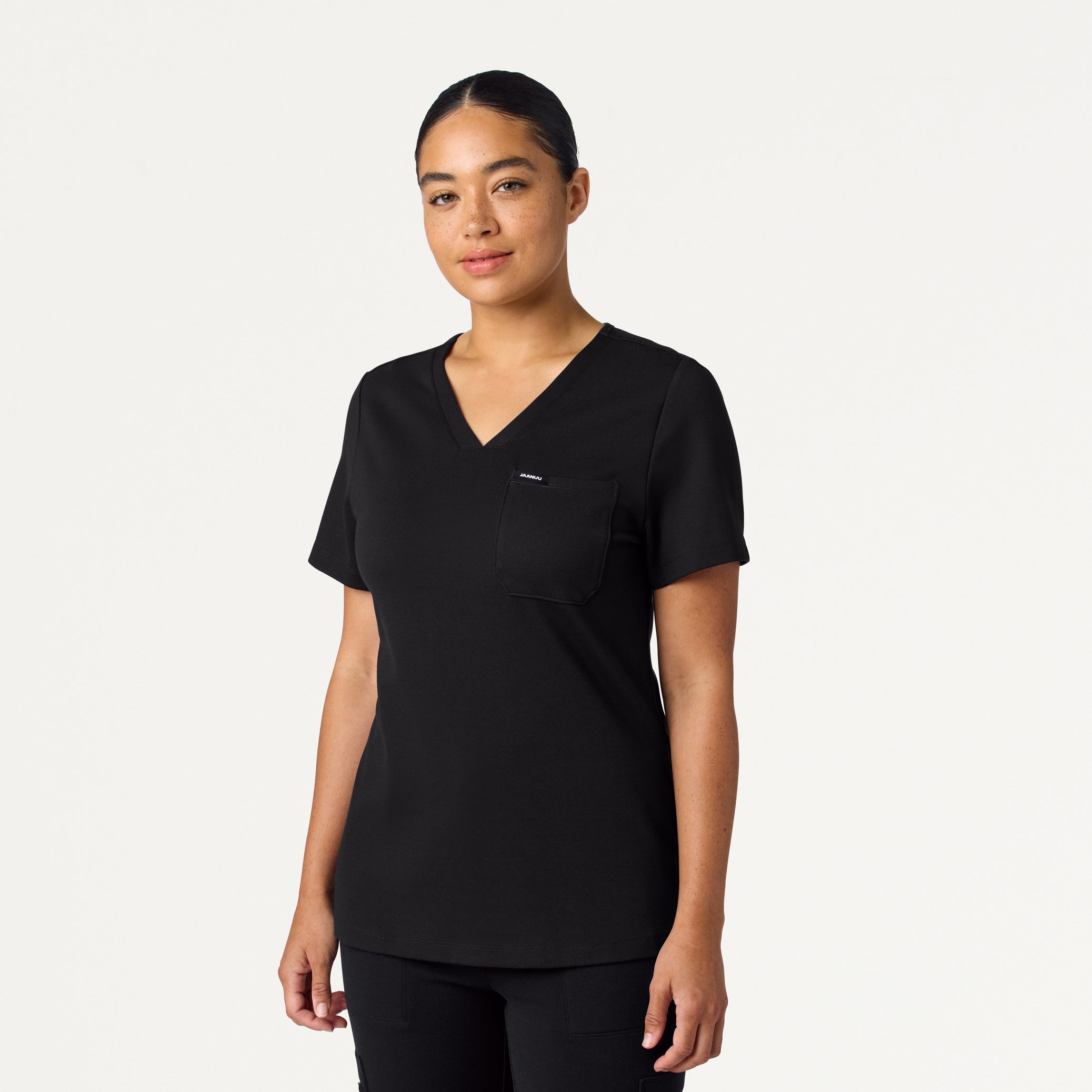 Rhena Slim UltraSOFT™ Scrub Top - Black
