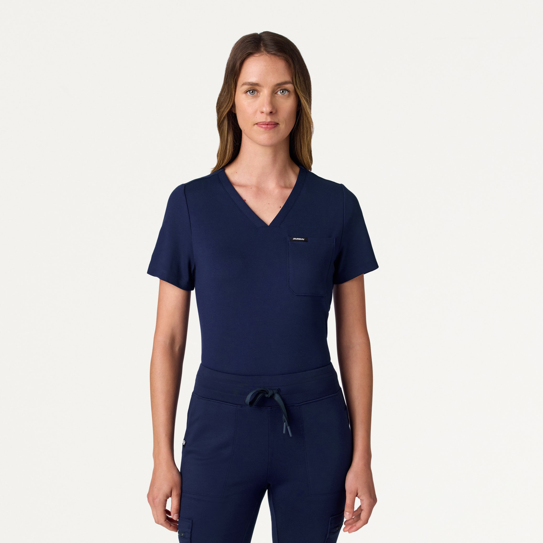 Rhena Slim UltraSOFT™ Scrub Top - Midnight Navy