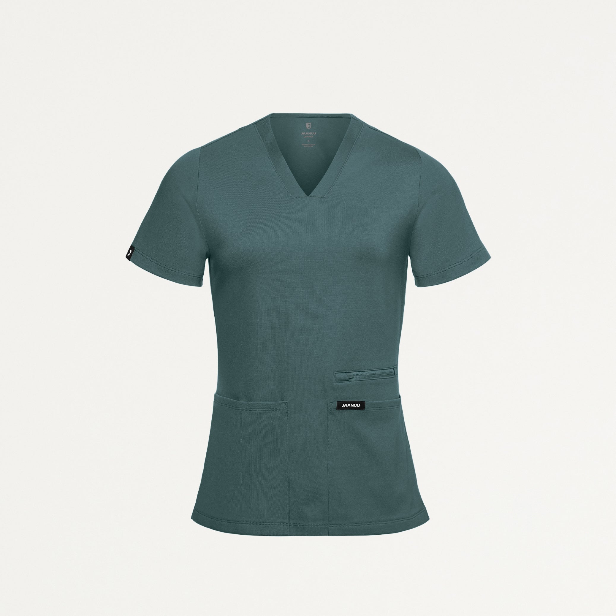 Kass Slim 4-Pocket UltraSOFT™ Scrub Top - Alpine Green