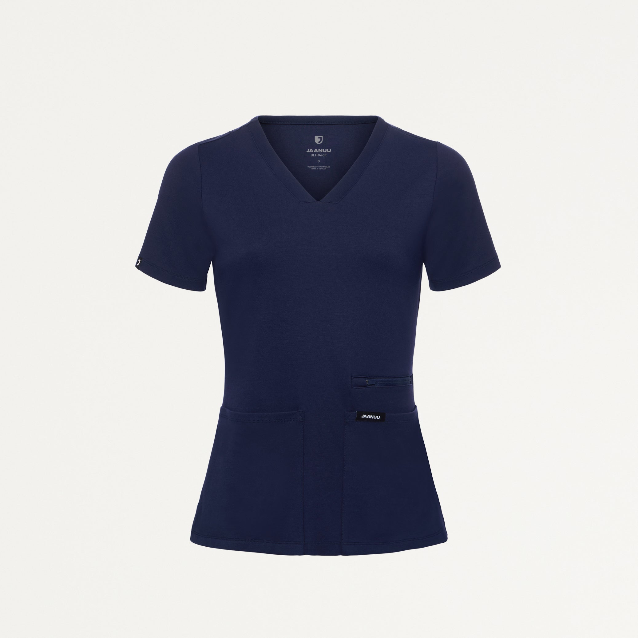 Kass Slim 4-Pocket UltraSOFT™ Scrub Top - Midnight Navy