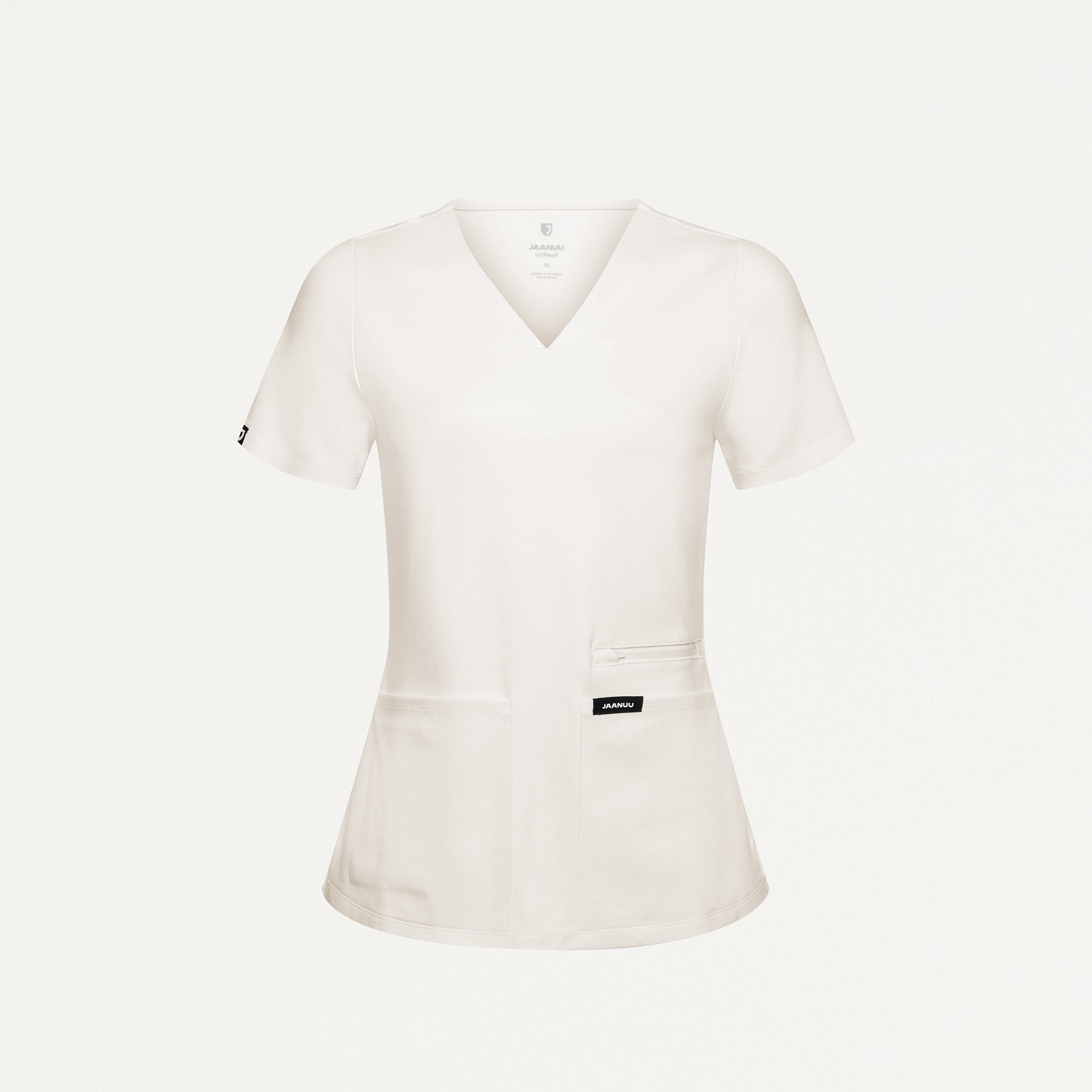 Kass Slim 4-Pocket UltraSOFT™ Scrub Top - Frost