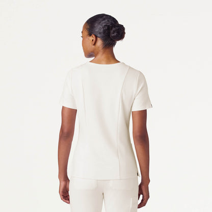 Kass Slim 4-Pocket UltraSOFT™ Scrub Top - Frost