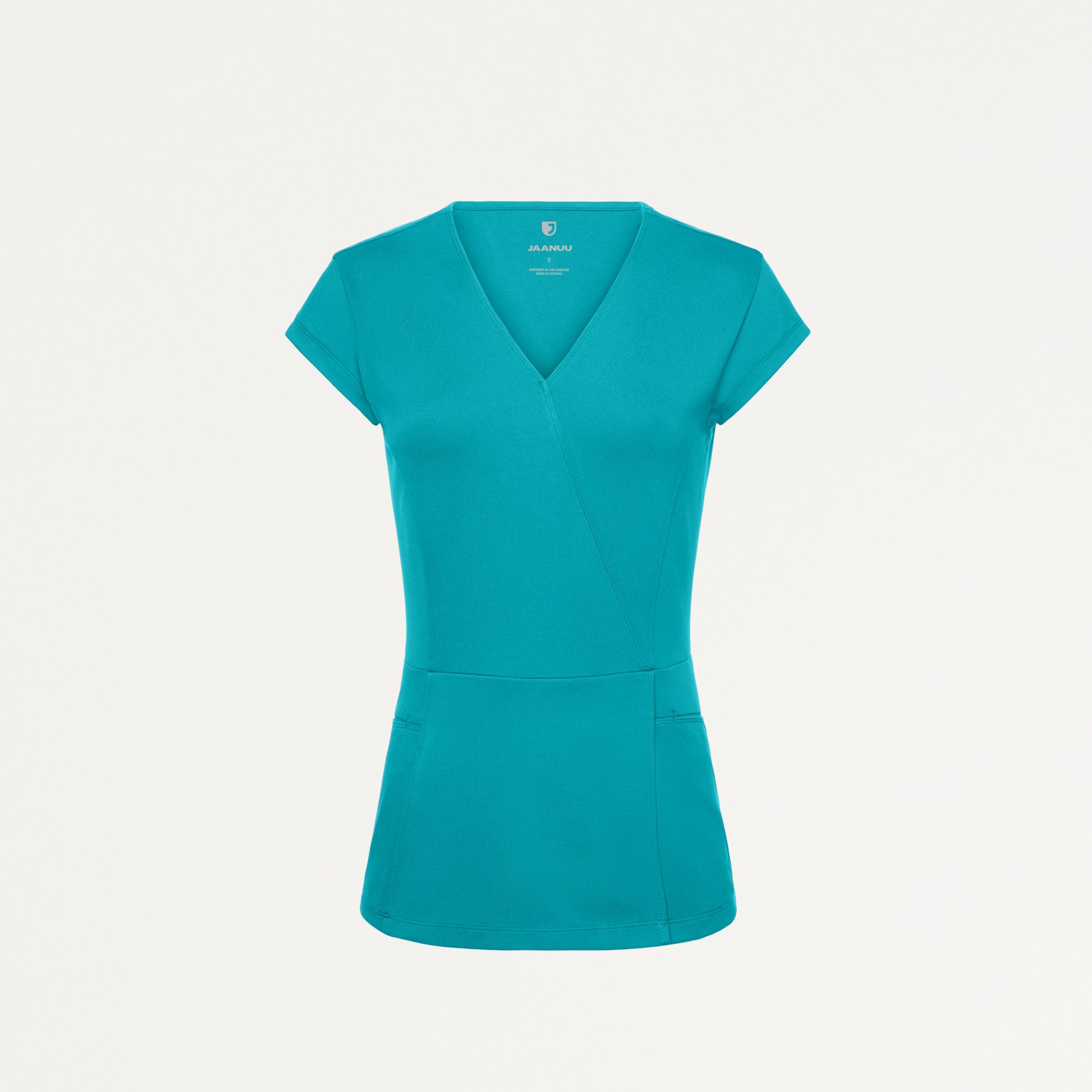 Isla Mock-Wrap UltraSOFT™ Scrub Top - Teal