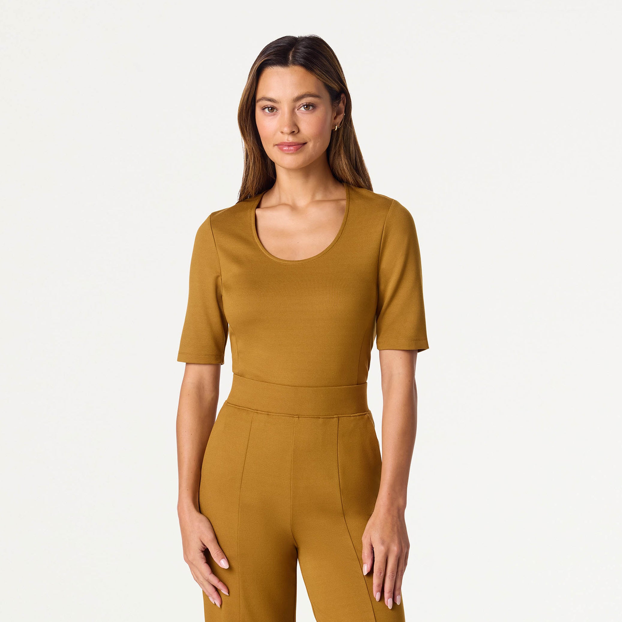 Cora U-Neck UltraSOFT™ Scrub Top - Cider