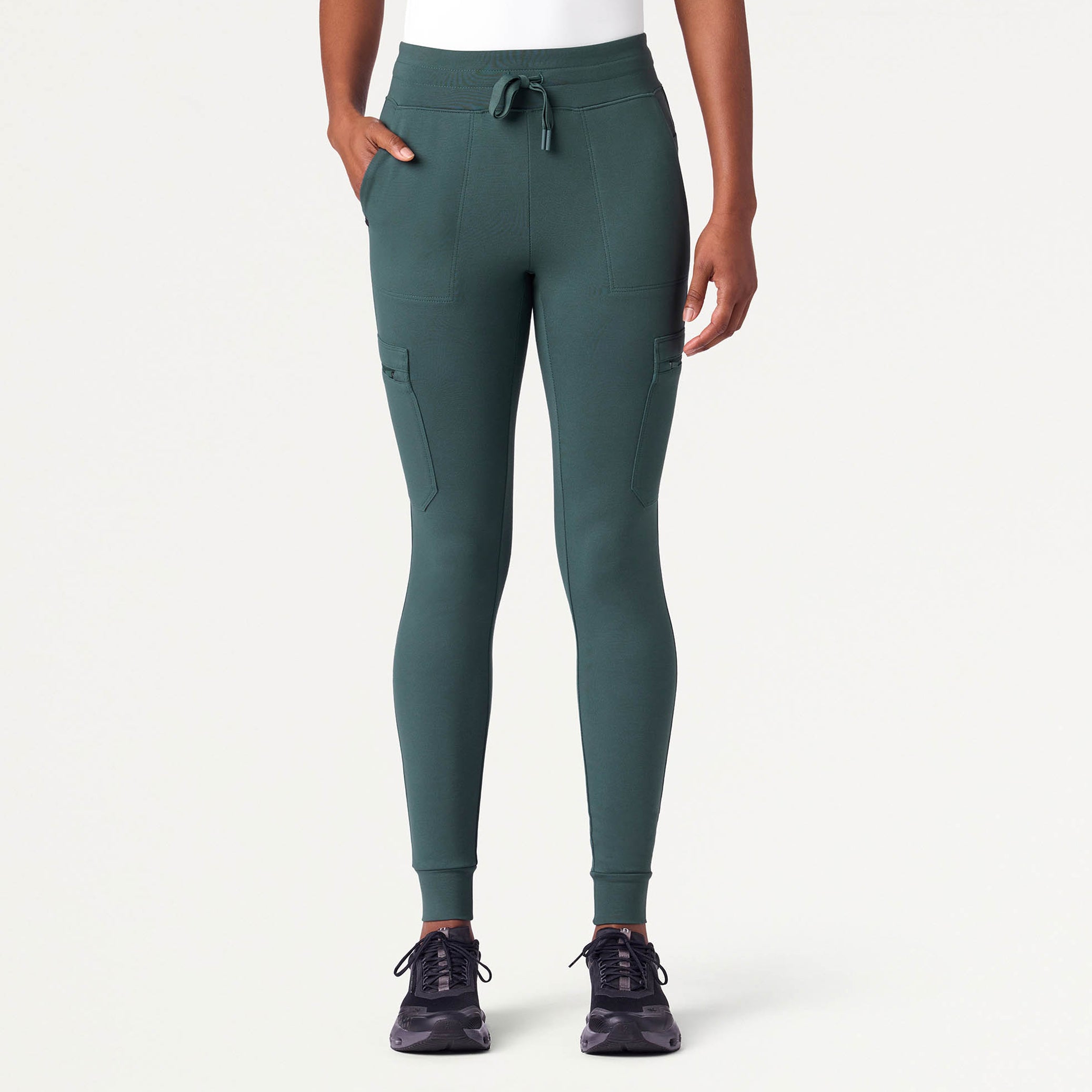 Kait 10-Pocket Skinny UltraSOFT™ Scrub Jogger - Alpine Green