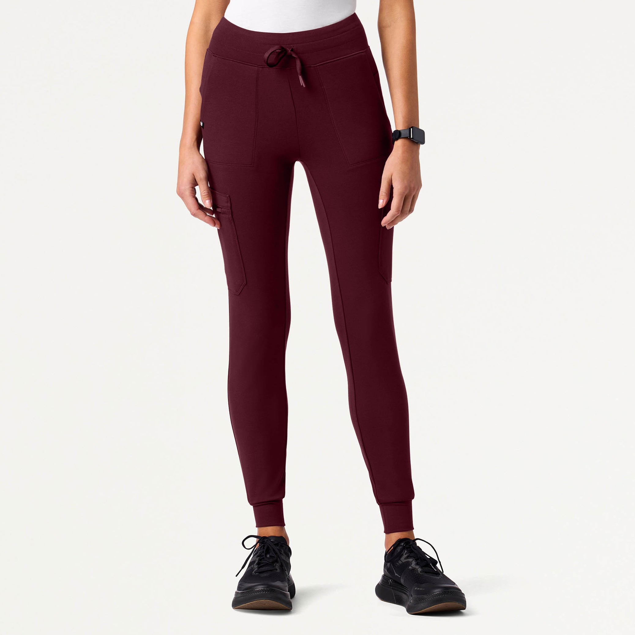Kait 10-Pocket Skinny UltraSOFT™ Scrub Jogger - Burgundy