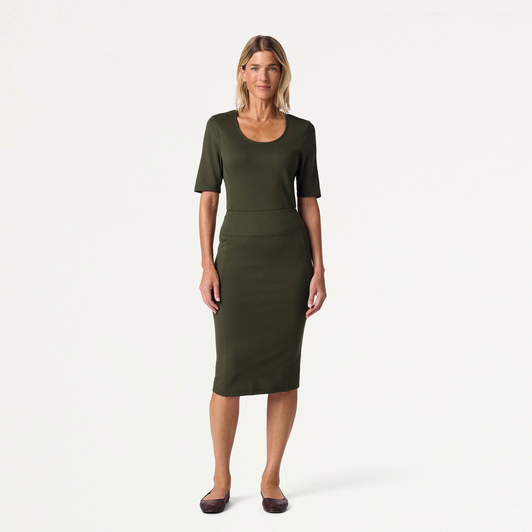 The UltraSOFT™ Skirt Scrub Set - Deep Olive